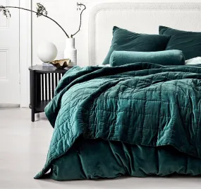 Luxury Velvet Coverlet Indian Teal