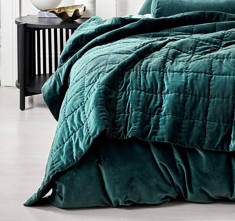 Luxury Velvet Coverlet Indian Teal