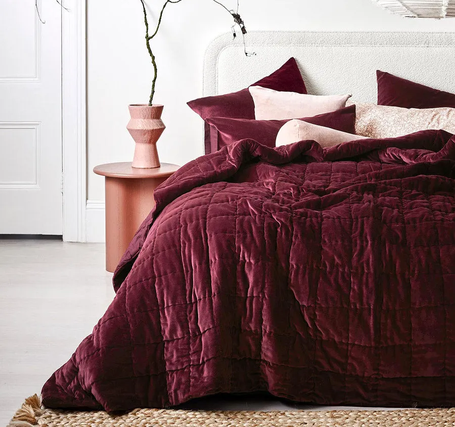 Luxury Velvet Coverlet Merlot