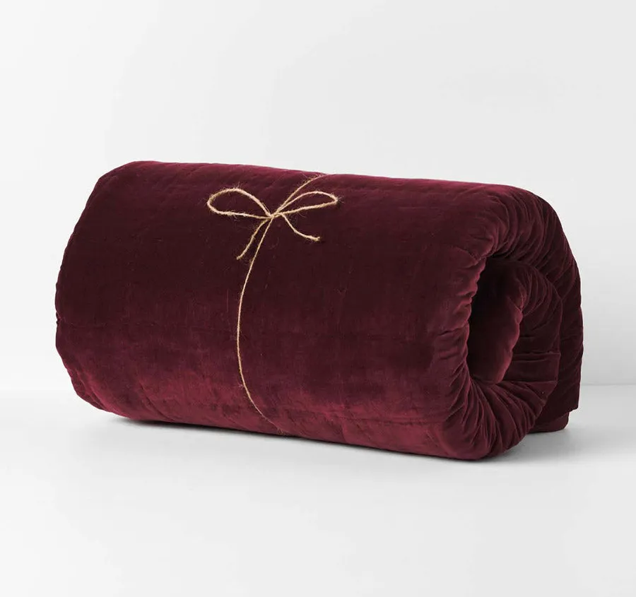 Luxury Velvet Coverlet Merlot