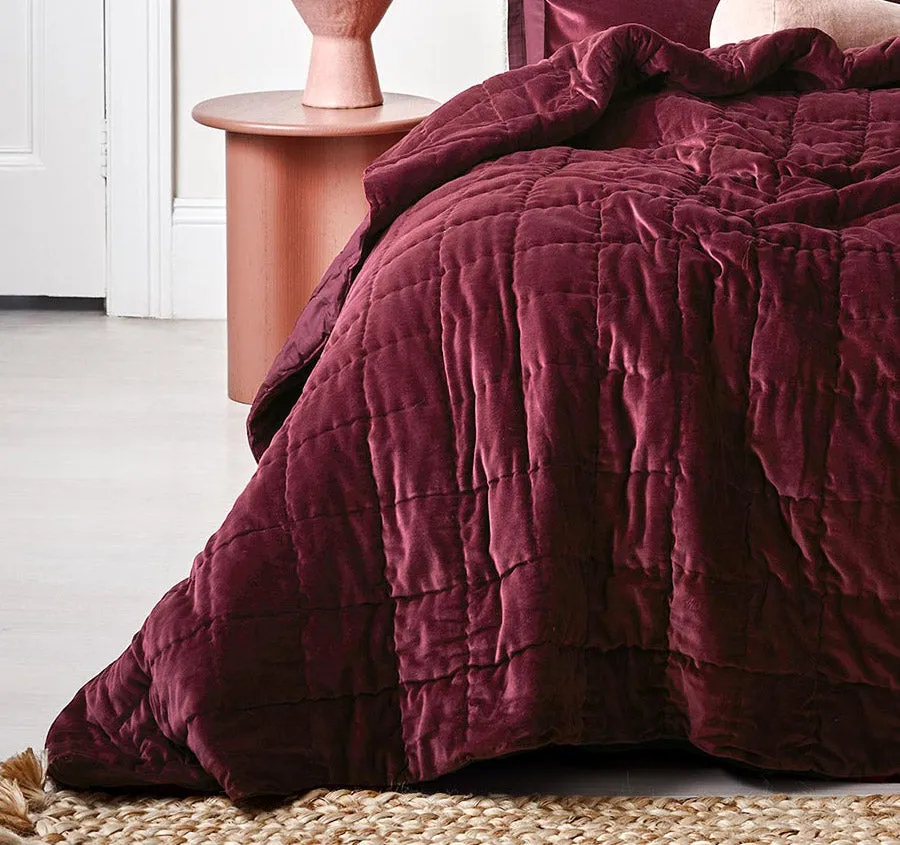 Luxury Velvet Coverlet Merlot