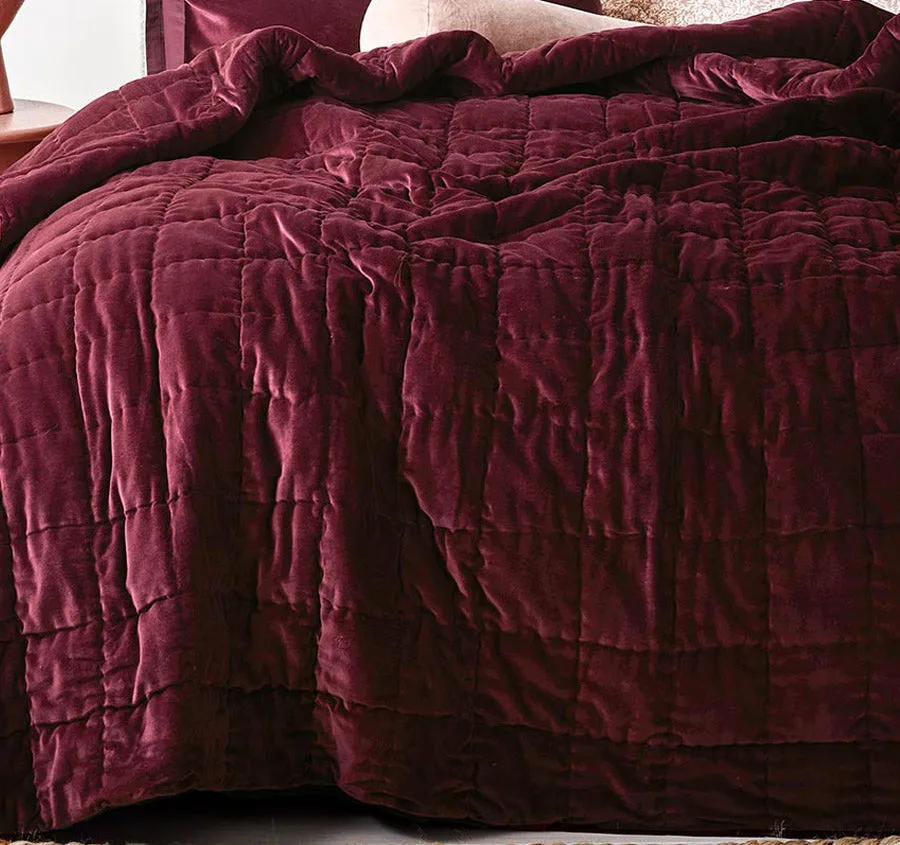 Luxury Velvet Coverlet Merlot