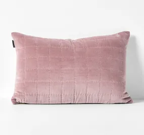 Luxury Velvet Quilted 40x60cm Filled Cushion Heather