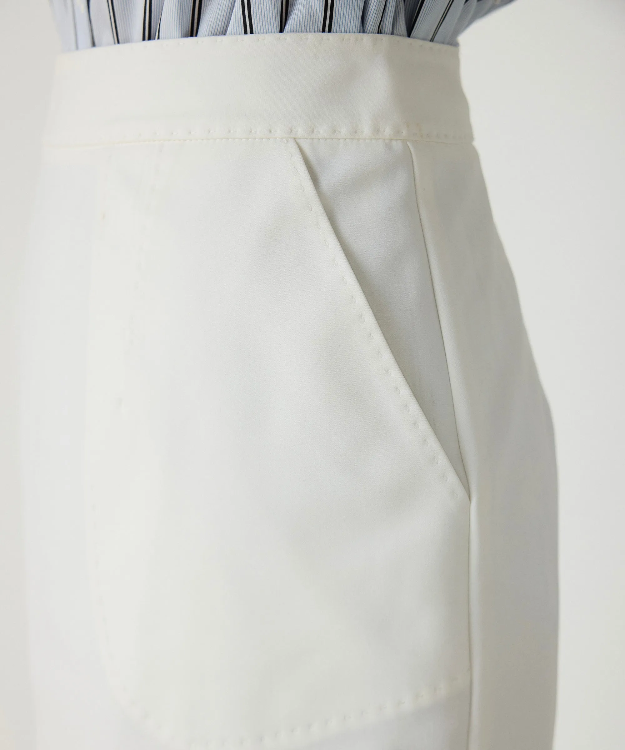 Machka Slit Pencil Skirt White