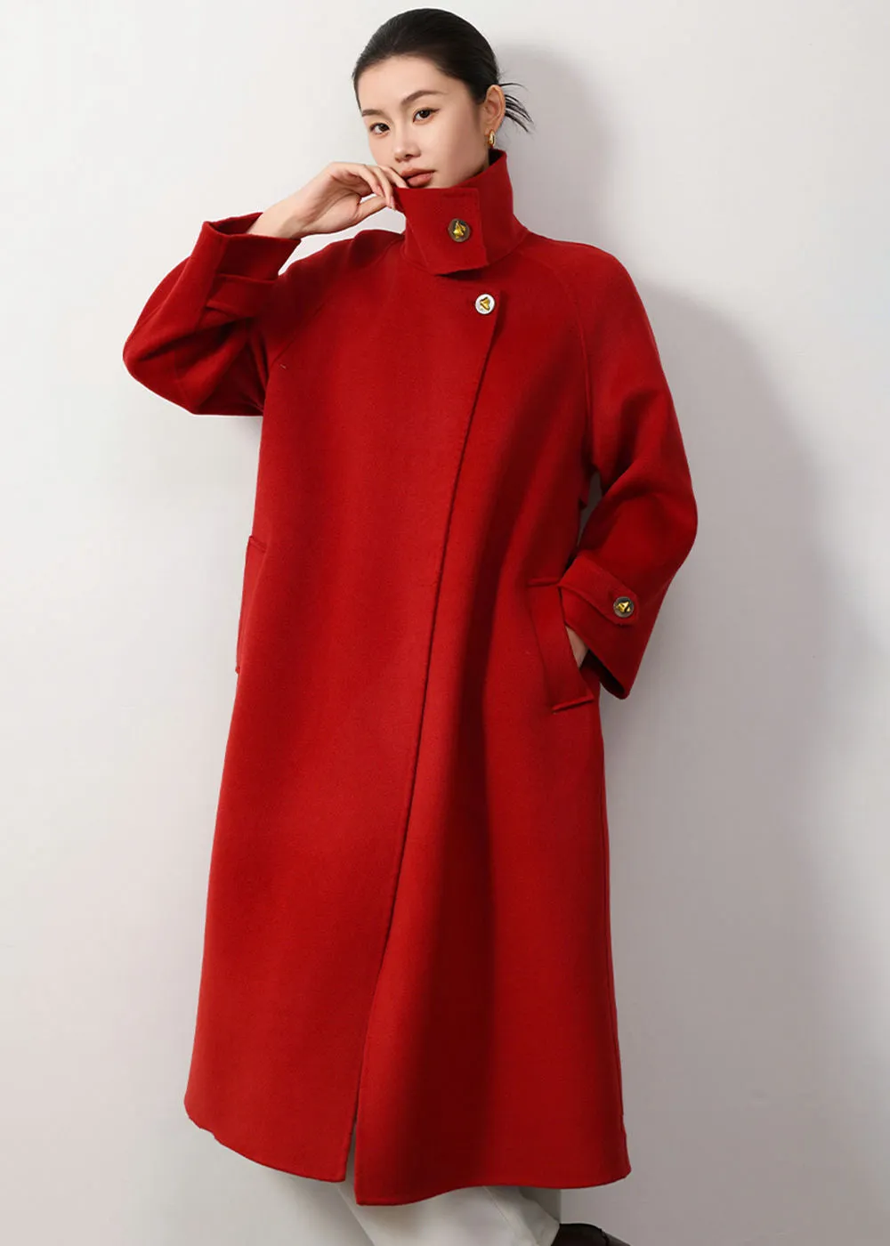 Maggie Stand Collar Double Face Wool Coat