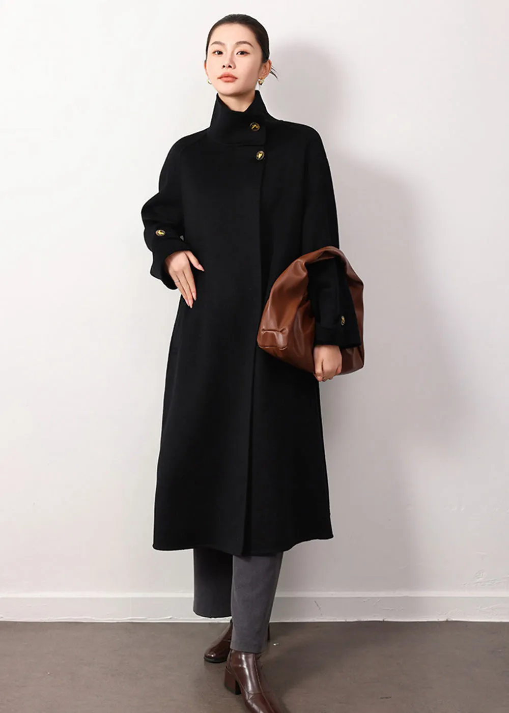 Maggie Stand Collar Double Face Wool Coat