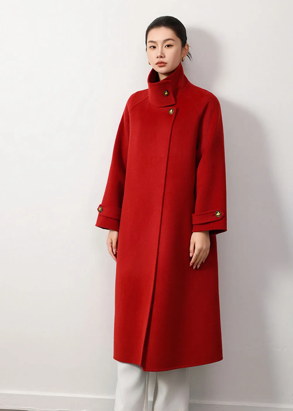 Maggie Stand Collar Double Face Wool Coat