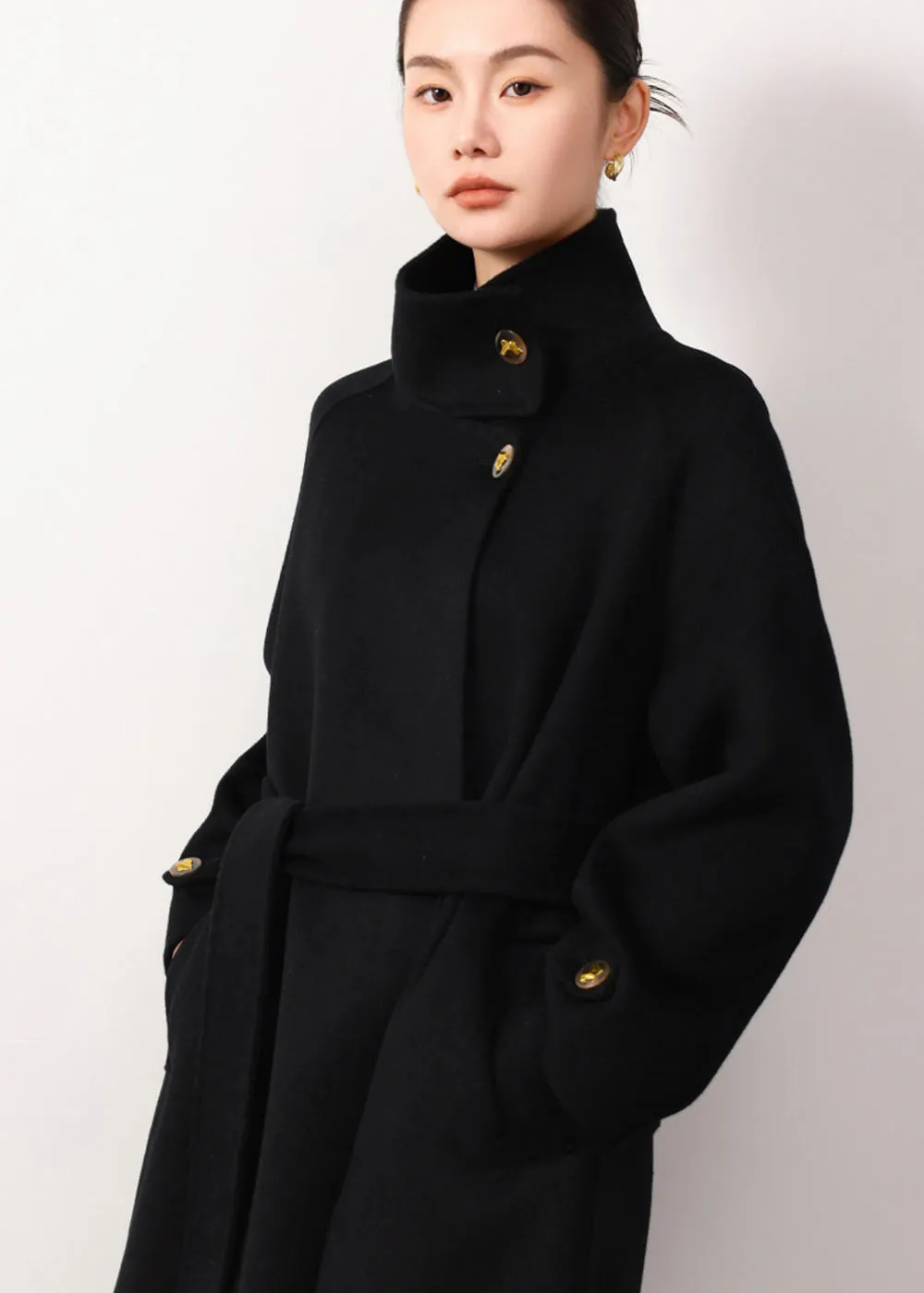 Maggie Stand Collar Double Face Wool Coat