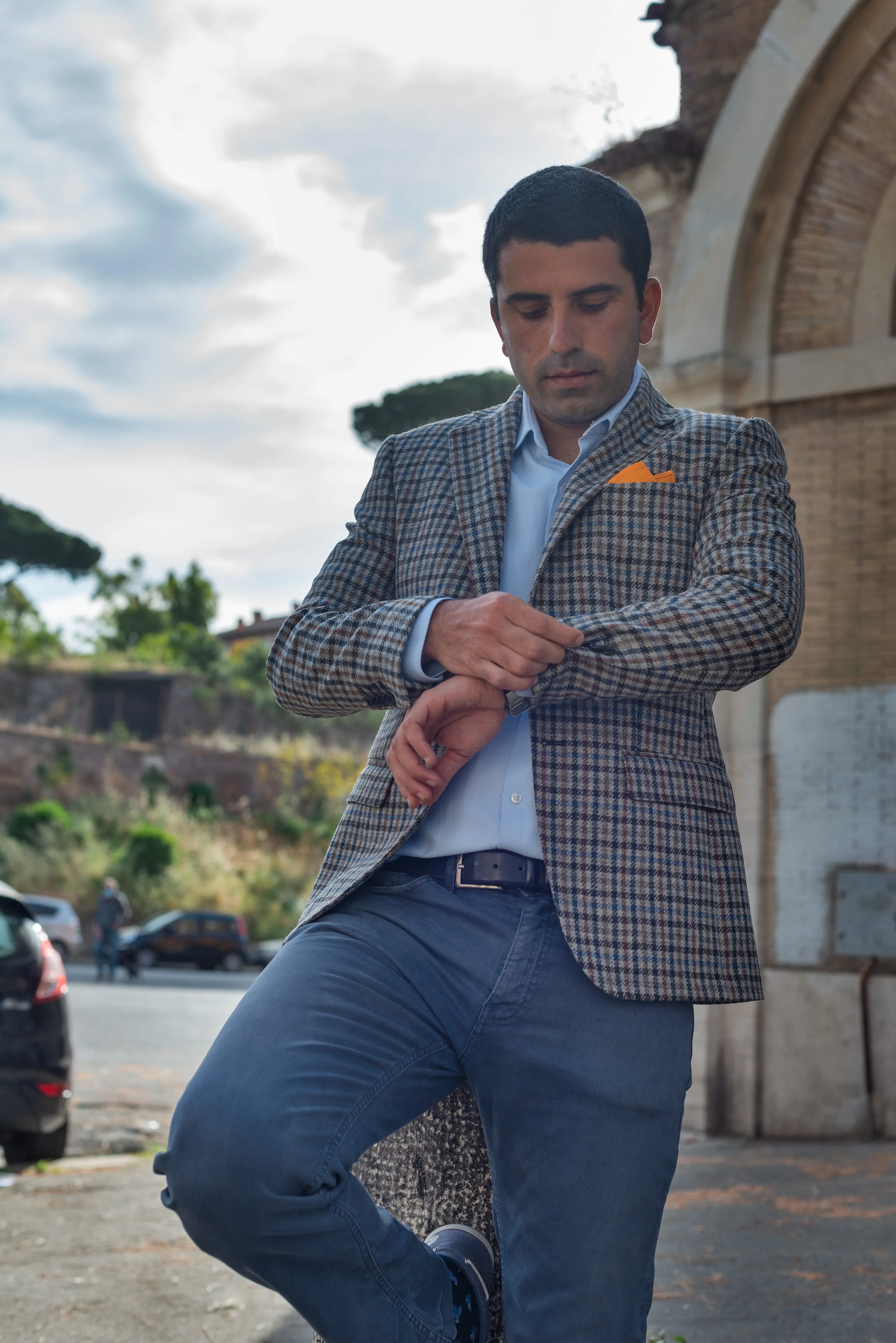 Men "Fantasy" Wool Blazer by Bottoli