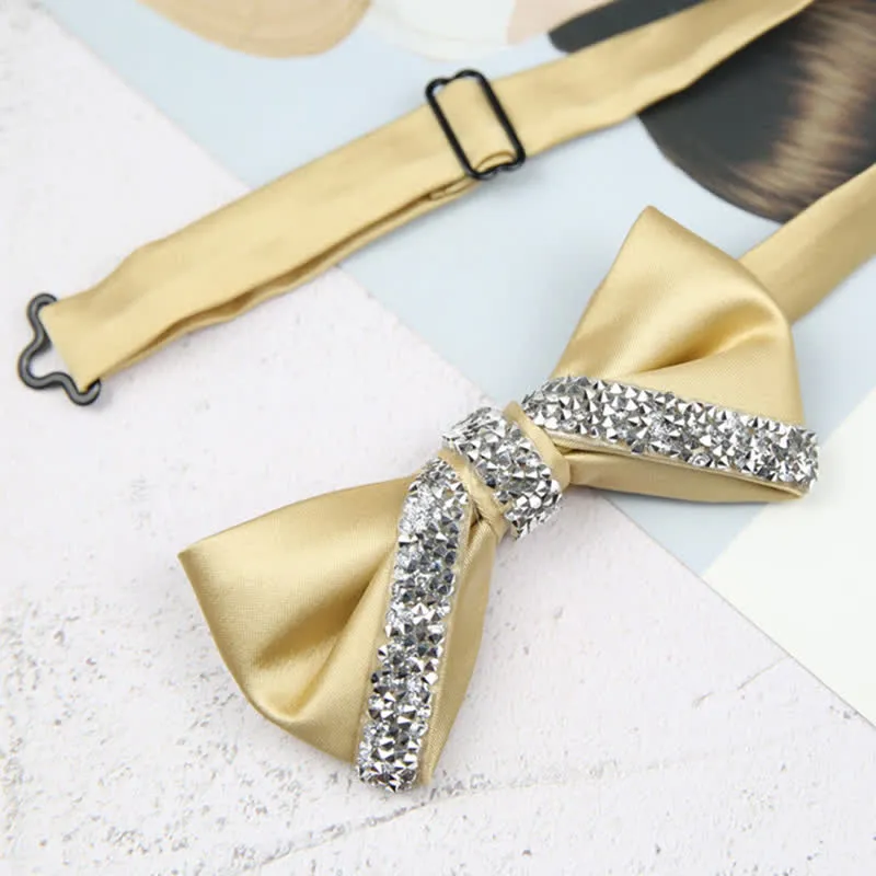 Men's Glittering Rhinestone Wedding Bow Tie