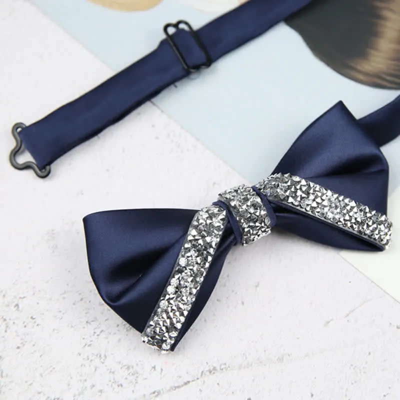 Men's Glittering Rhinestone Wedding Bow Tie