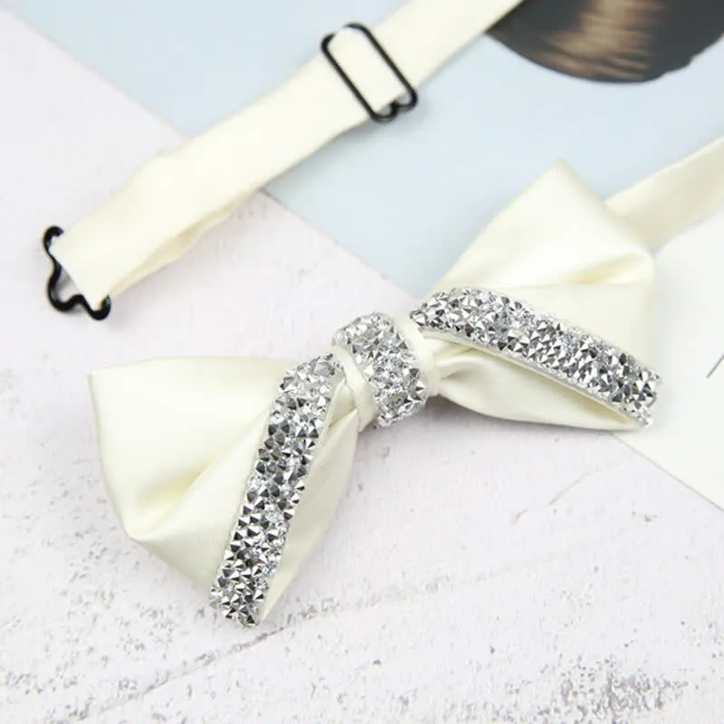 Men's Glittering Rhinestone Wedding Bow Tie