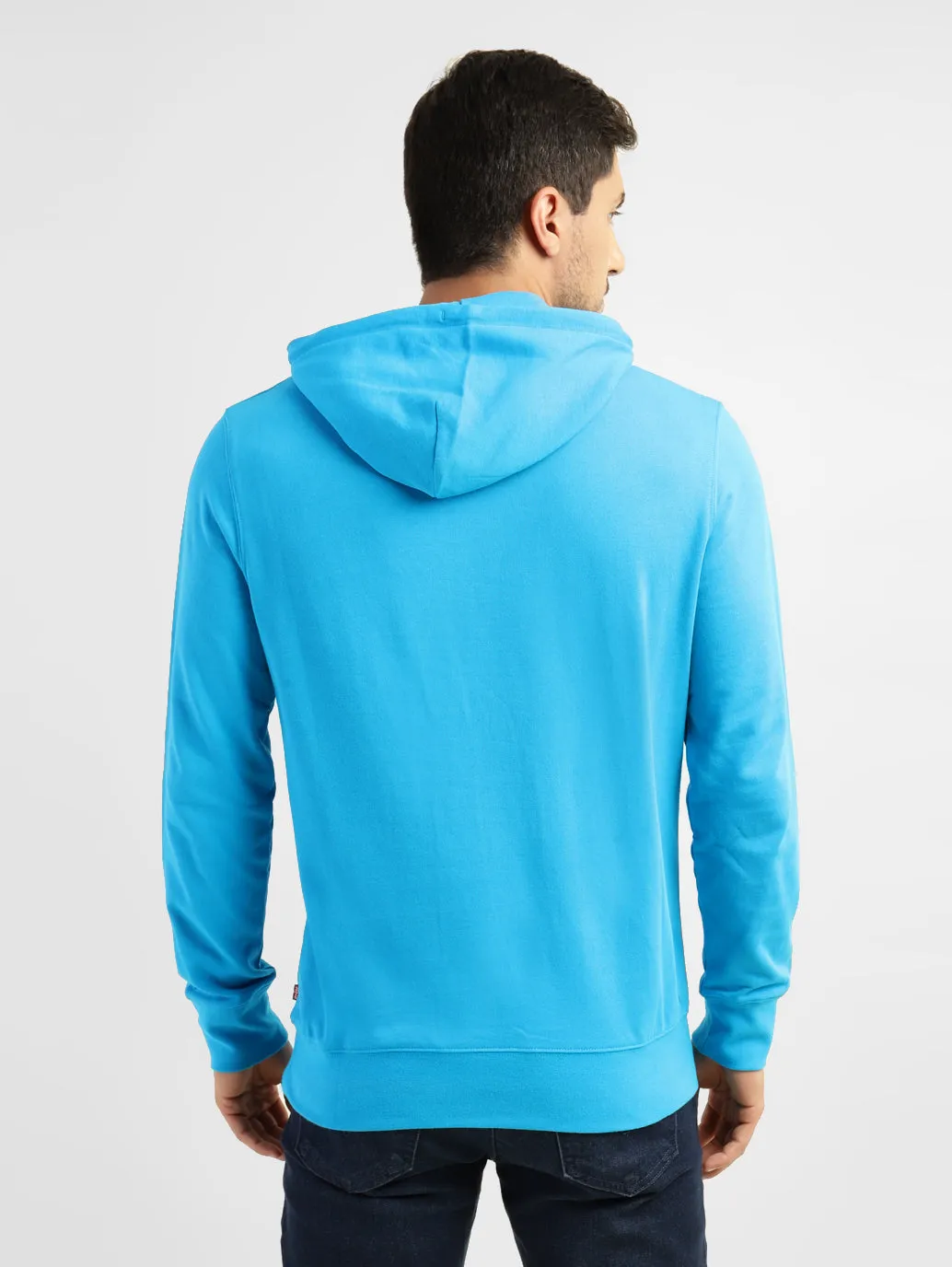 Men's Printed Hooded Sweatshirt Blue