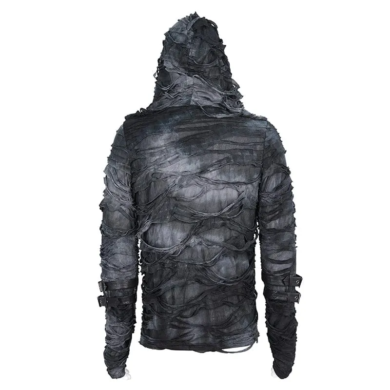 Men's Punk Tie-dyed Ripped Hoodies