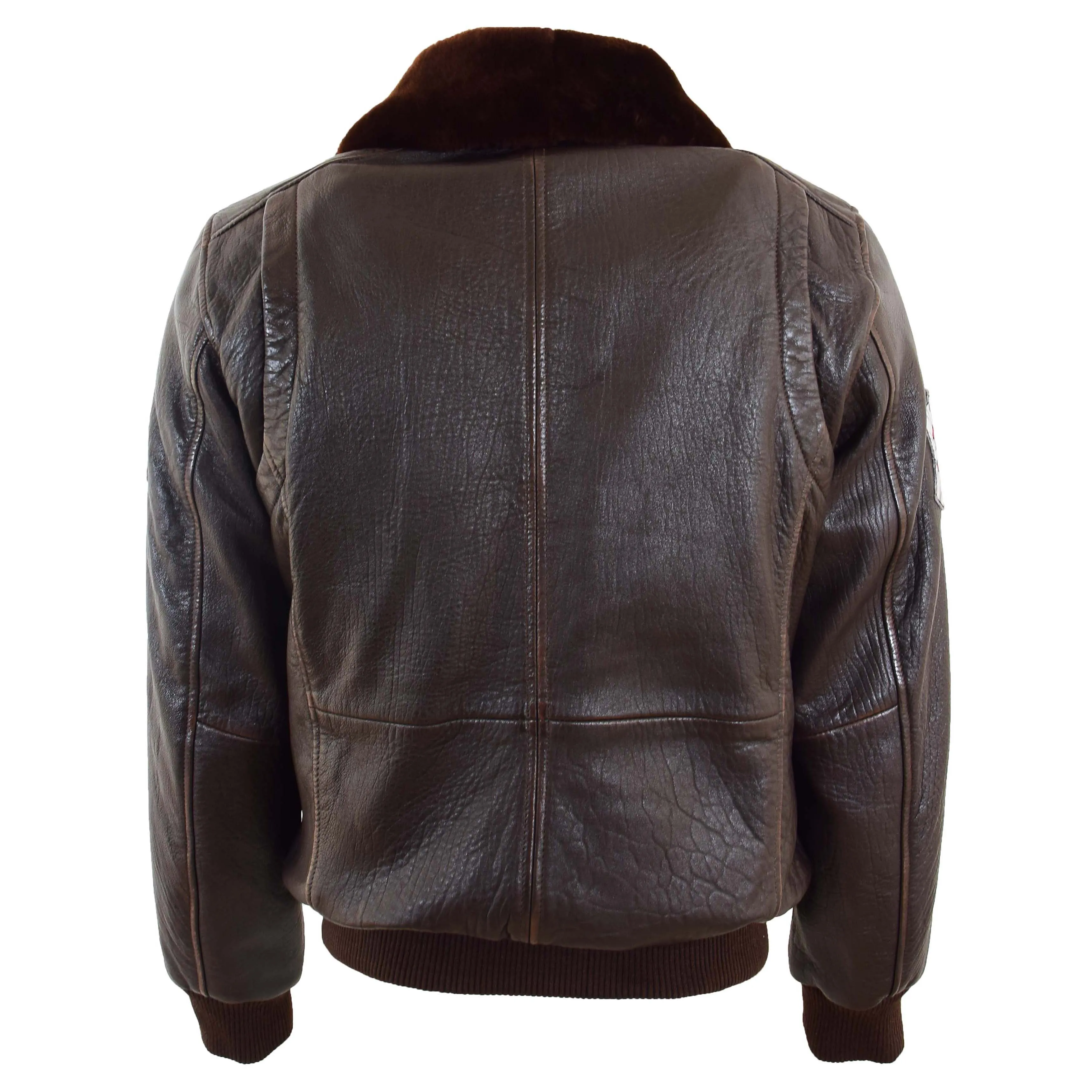 Mens Real Leather G-1 Style Rub Off Bomber Maverick Brown