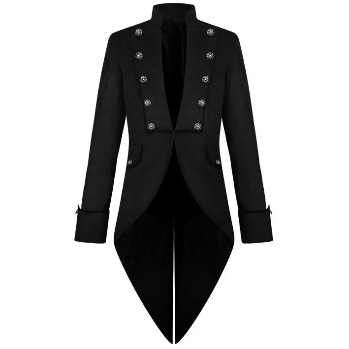 Men's Steampunk Vintage Tailcoat Jacket Gothic Victorian Frock Coat Uniform Halloween Costume