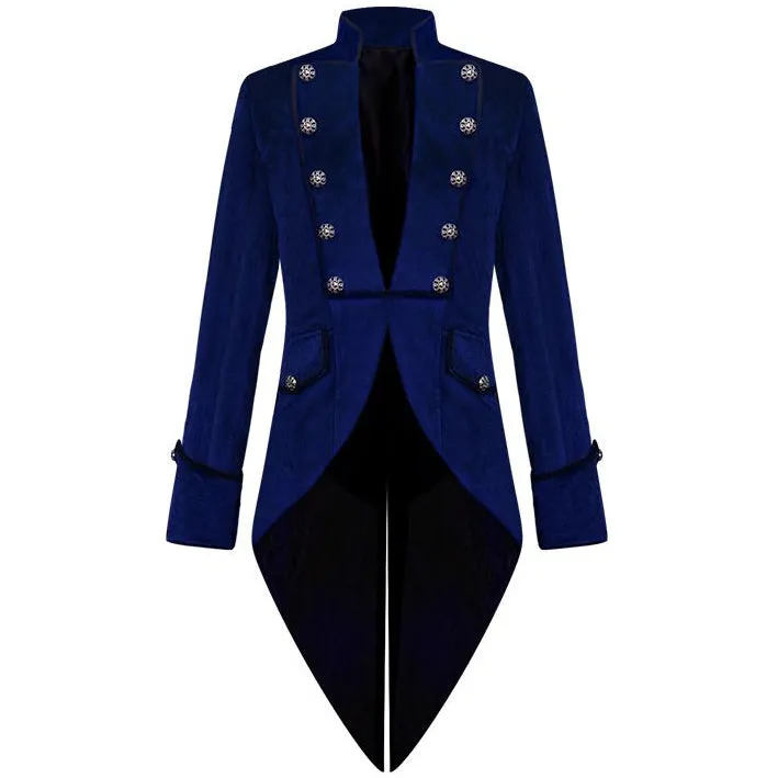 Men's Steampunk Vintage Tailcoat Jacket Gothic Victorian Frock Coat Uniform Halloween Costume