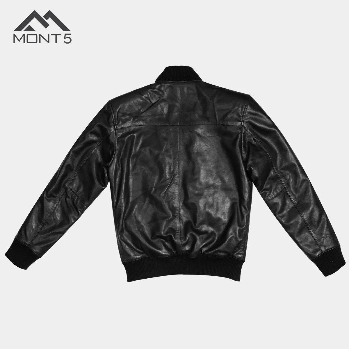 MONT5 - K2 Black Sheepskin Bomber Jacket for Men