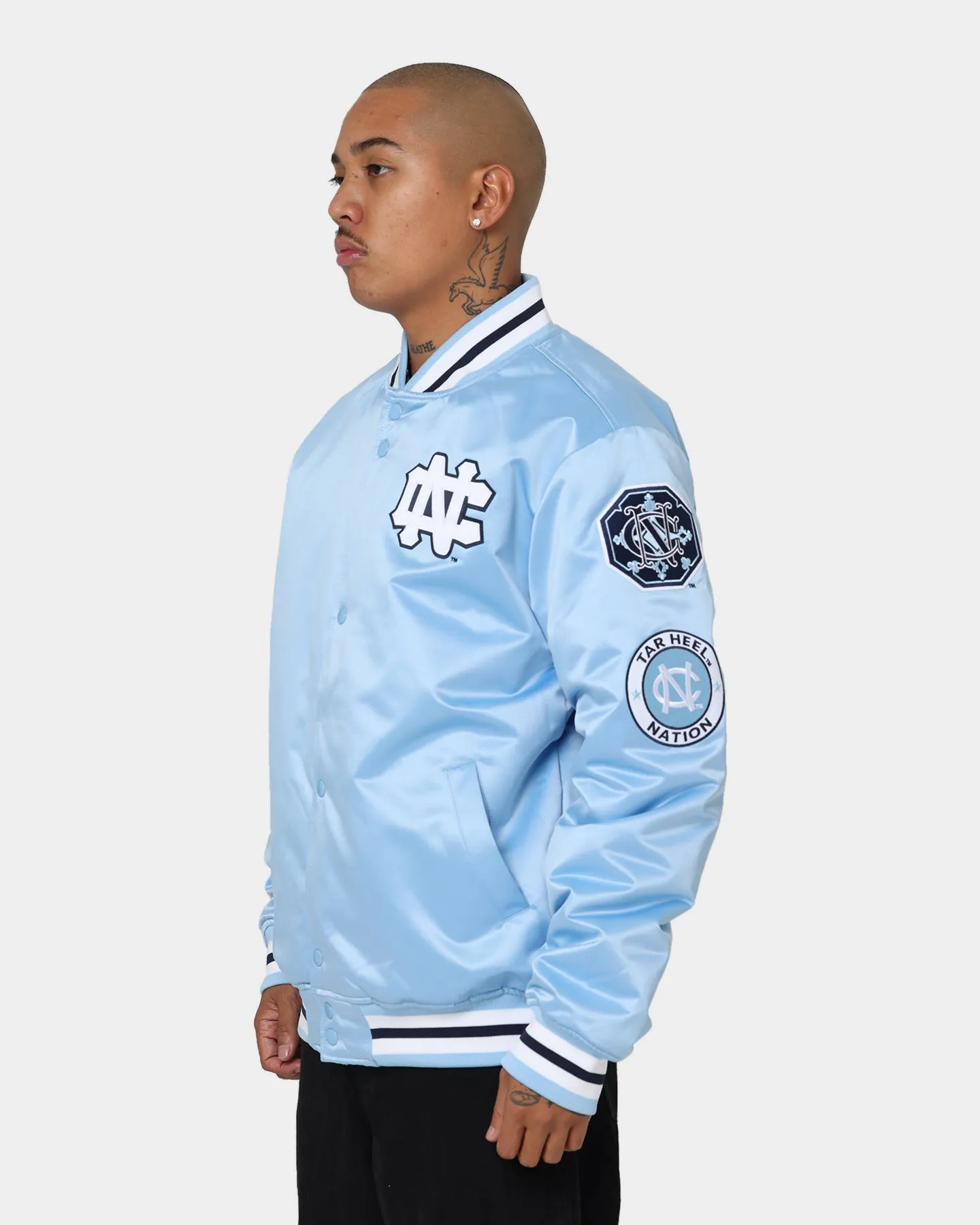 National Collegiate Atheltic Assc UNC Champ City Satin Jacket Light Blue