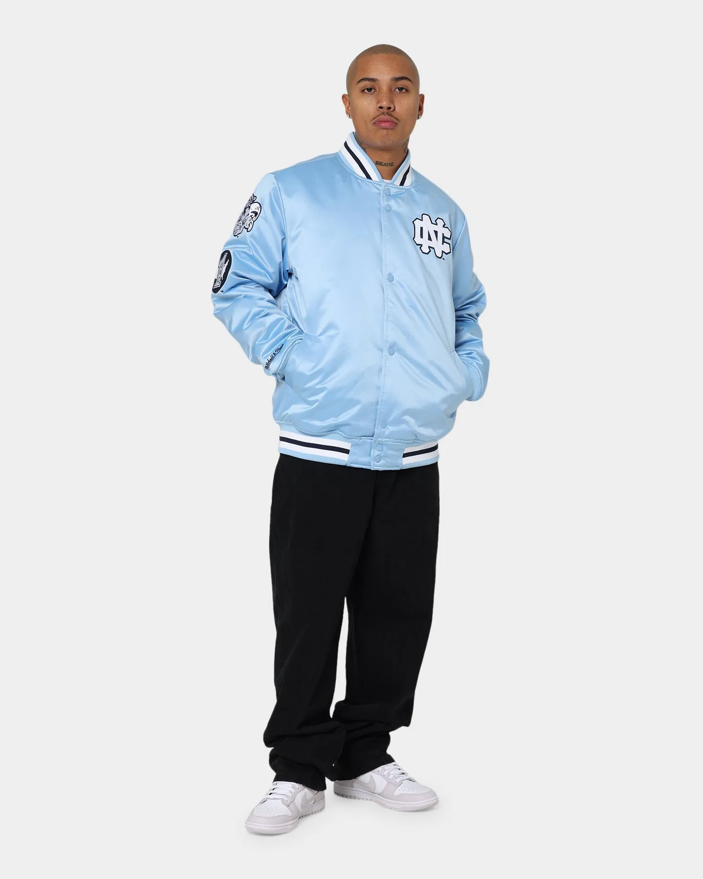 National Collegiate Atheltic Assc UNC Champ City Satin Jacket Light Blue