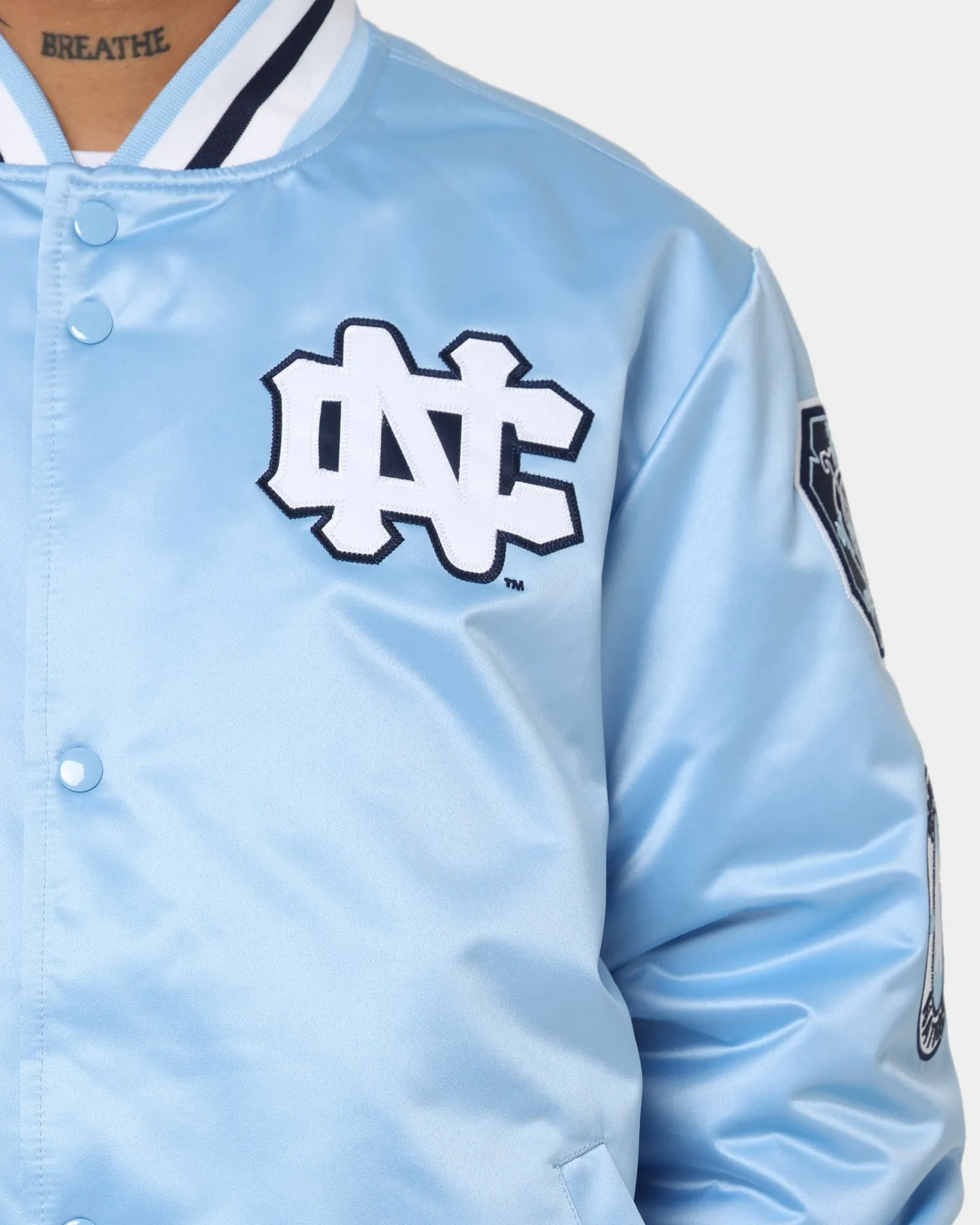 National Collegiate Atheltic Assc UNC Champ City Satin Jacket Light Blue