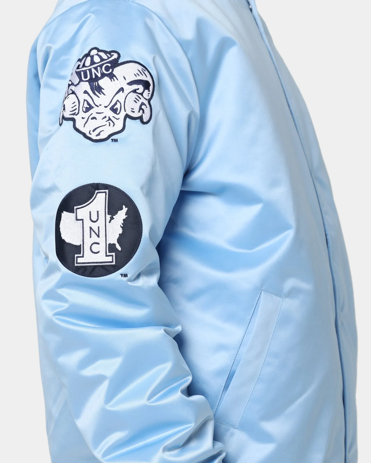 National Collegiate Atheltic Assc UNC Champ City Satin Jacket Light Blue