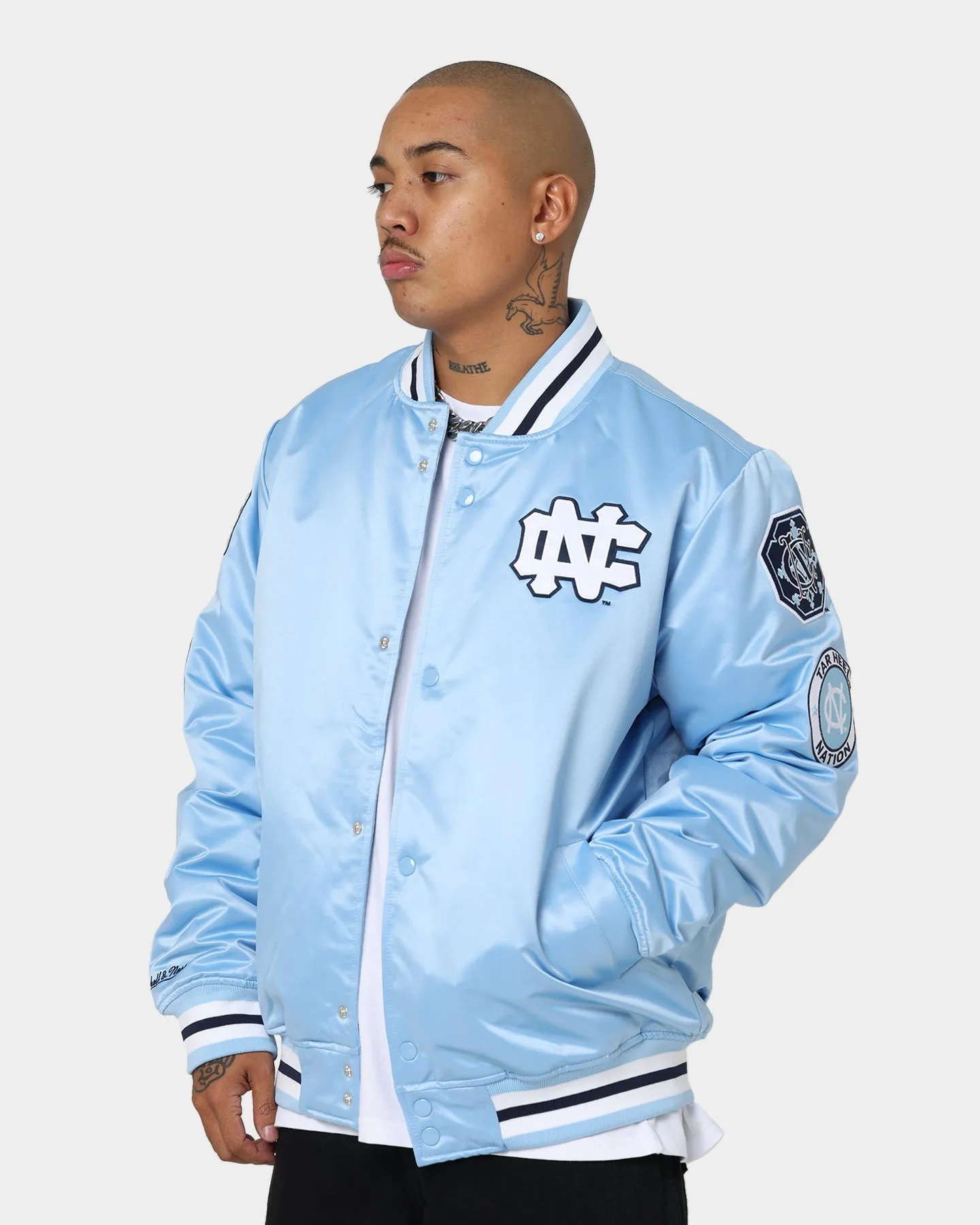 National Collegiate Atheltic Assc UNC Champ City Satin Jacket Light Blue