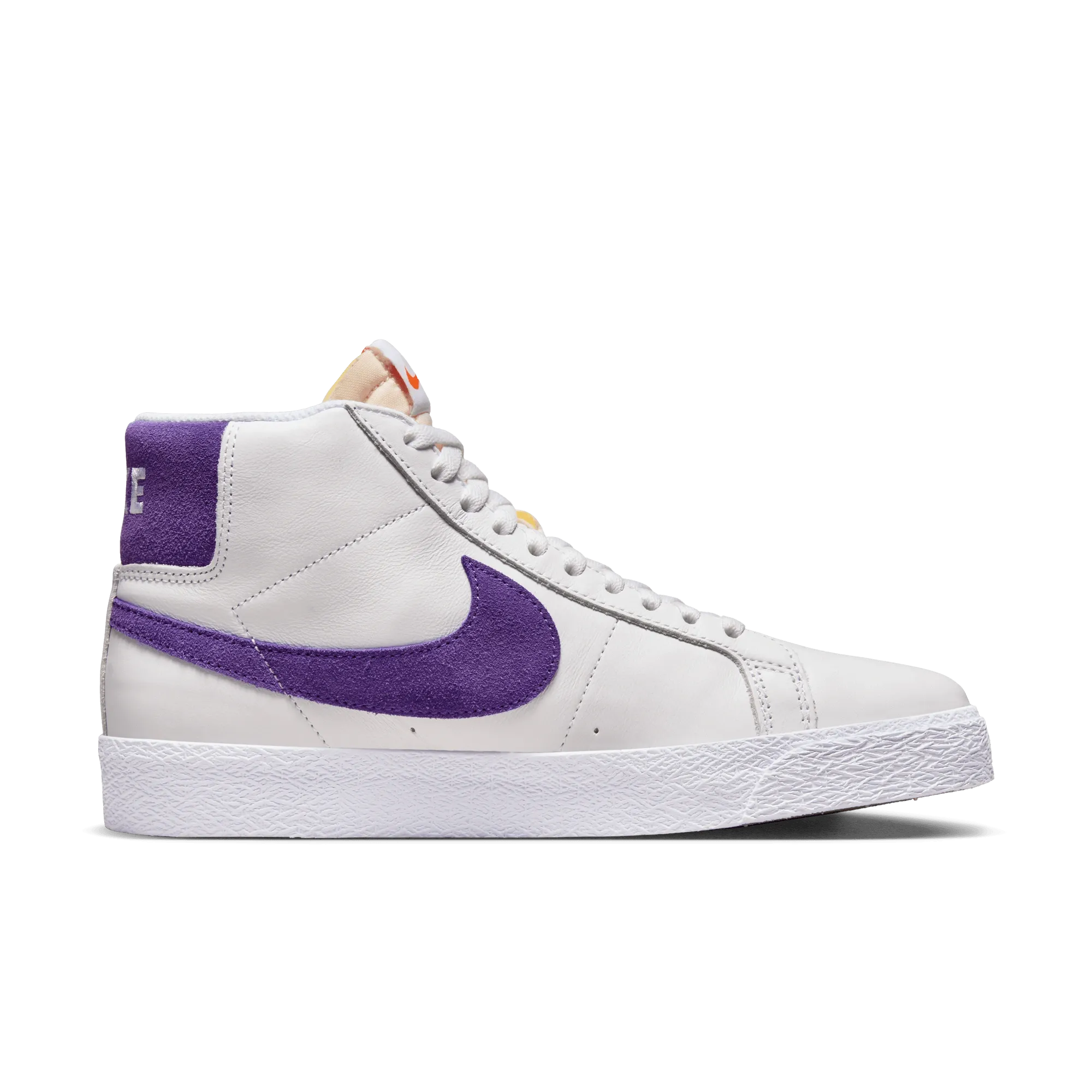 Nike SB Orange Label Zoom Blazer Mid Shoes -  White / Court Purple - Gum Light Brown