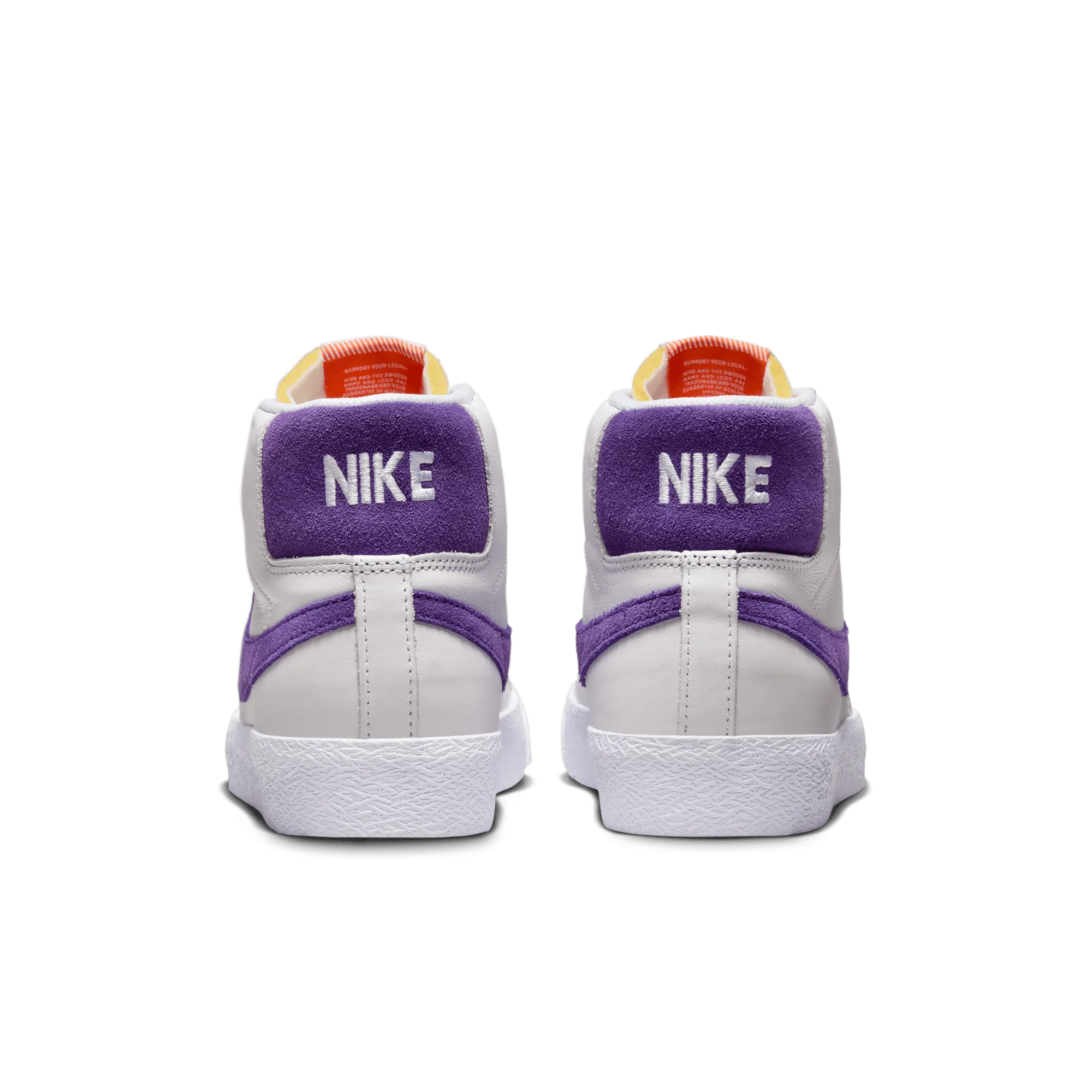 Nike SB Orange Label Zoom Blazer Mid Shoes -  White / Court Purple - Gum Light Brown