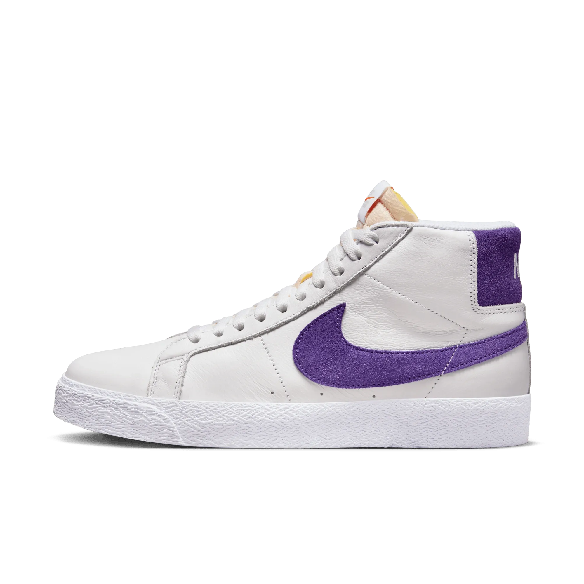 Nike SB Orange Label Zoom Blazer Mid Shoes -  White / Court Purple - Gum Light Brown