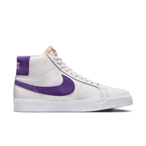 Nike SB Orange Label Zoom Blazer Mid Shoes -  White / Court Purple - Gum Light Brown