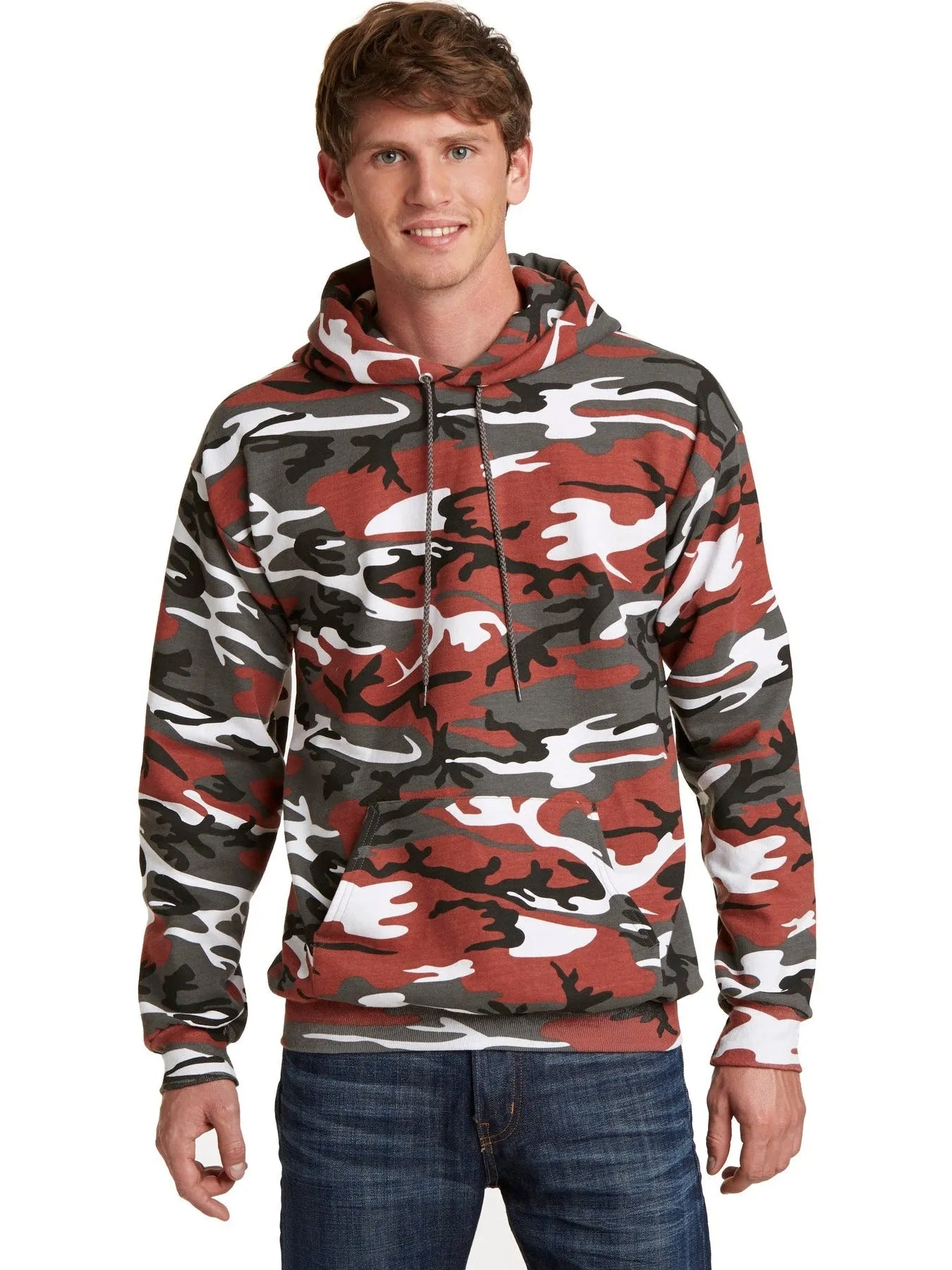 OUTLET-Port & Company Core Fleece Camo Pullover Hooded Sweatshirt