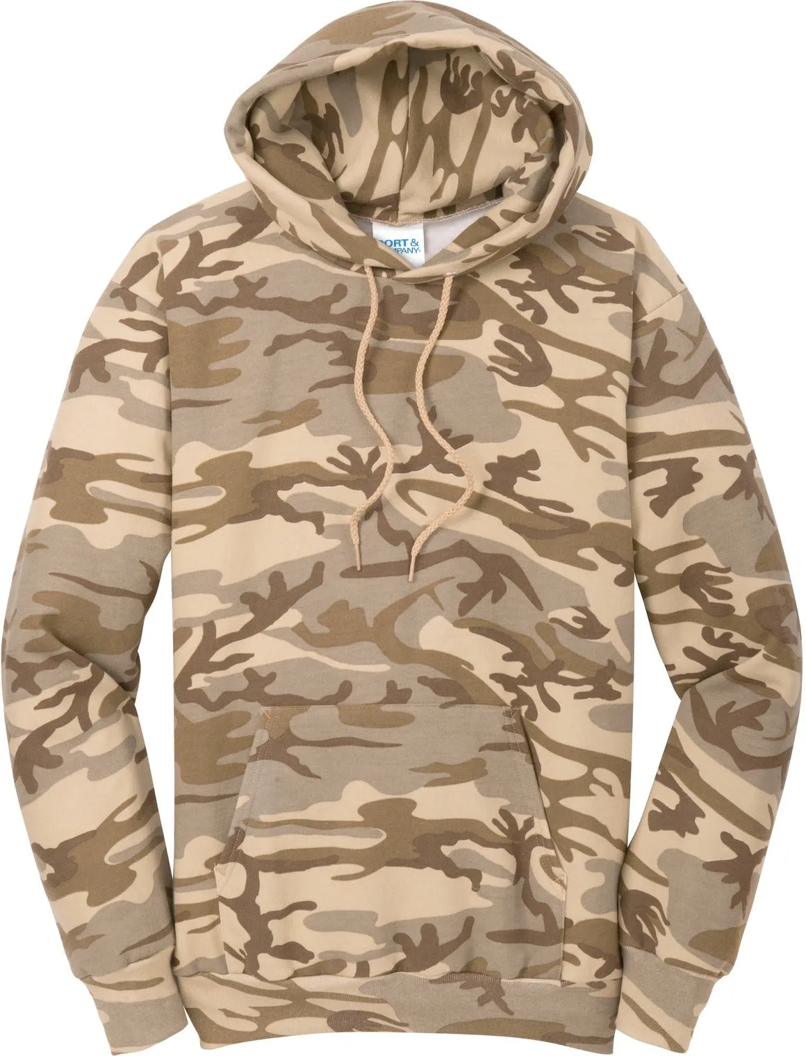 OUTLET-Port & Company Core Fleece Camo Pullover Hooded Sweatshirt