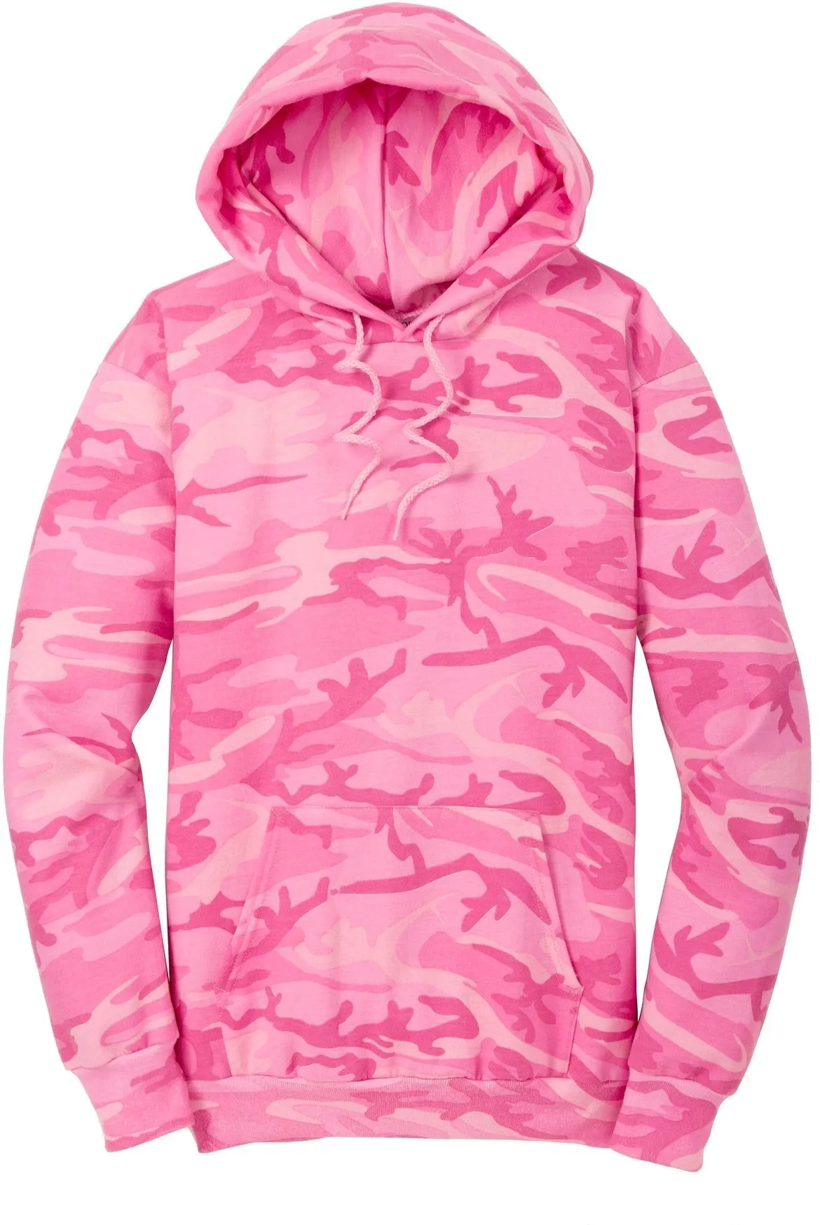 OUTLET-Port & Company Core Fleece Camo Pullover Hooded Sweatshirt