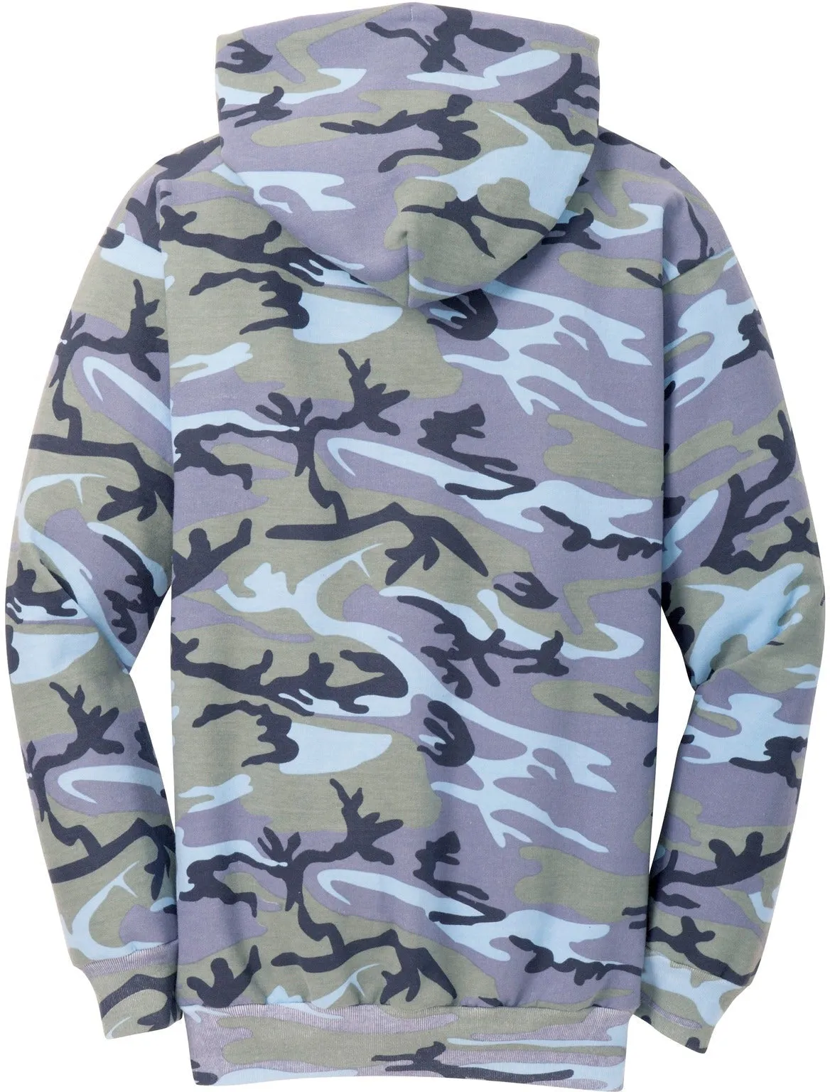 OUTLET-Port & Company Core Fleece Camo Pullover Hooded Sweatshirt