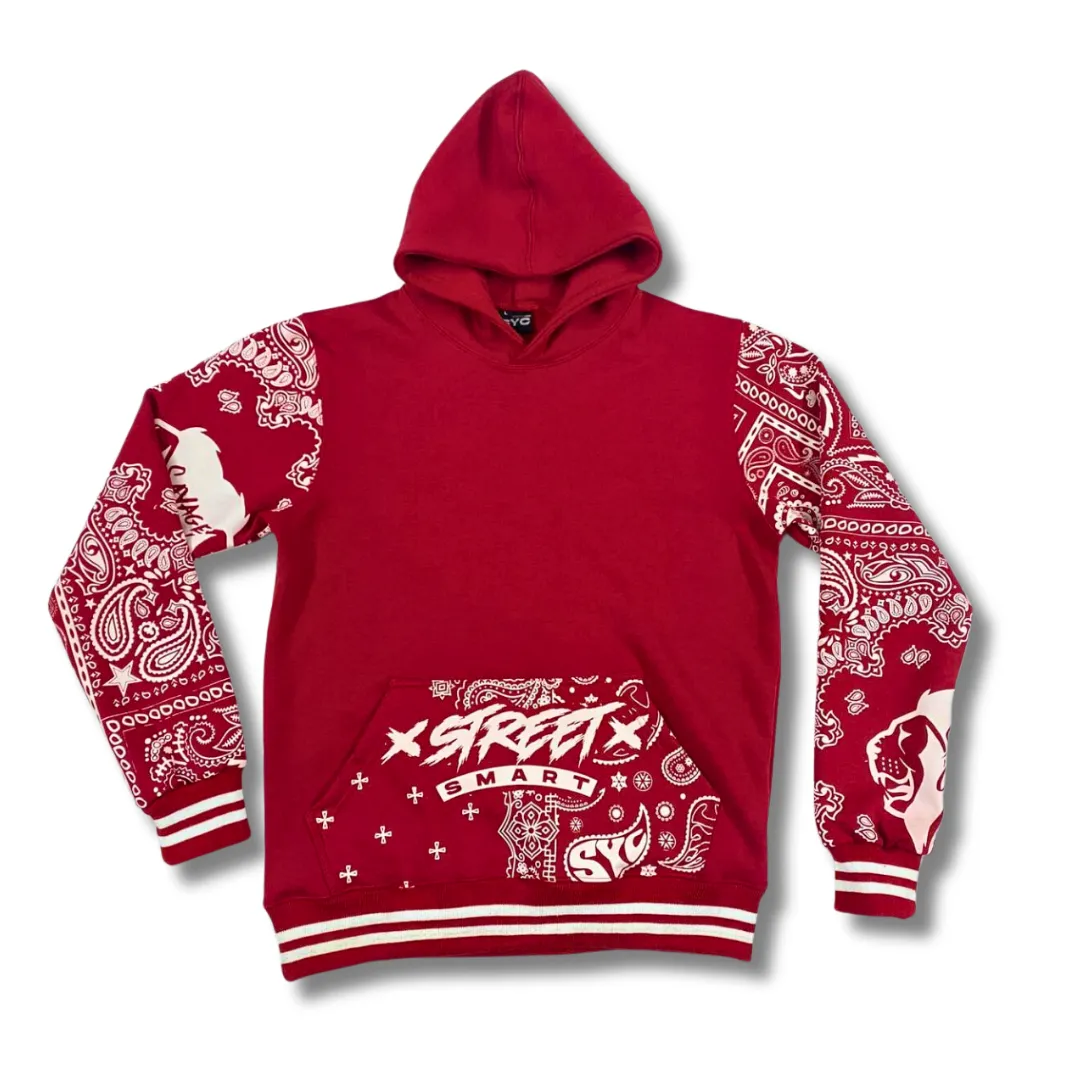 PAISLEY HOODIE- RED