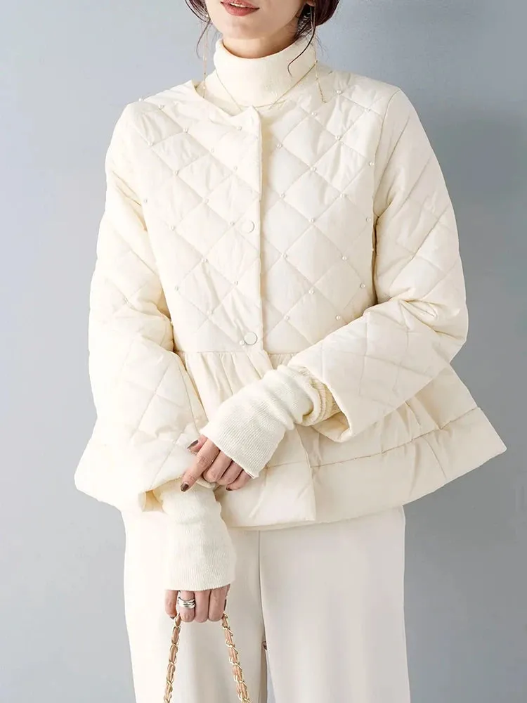 Pearl-Accent Quilted Jacket