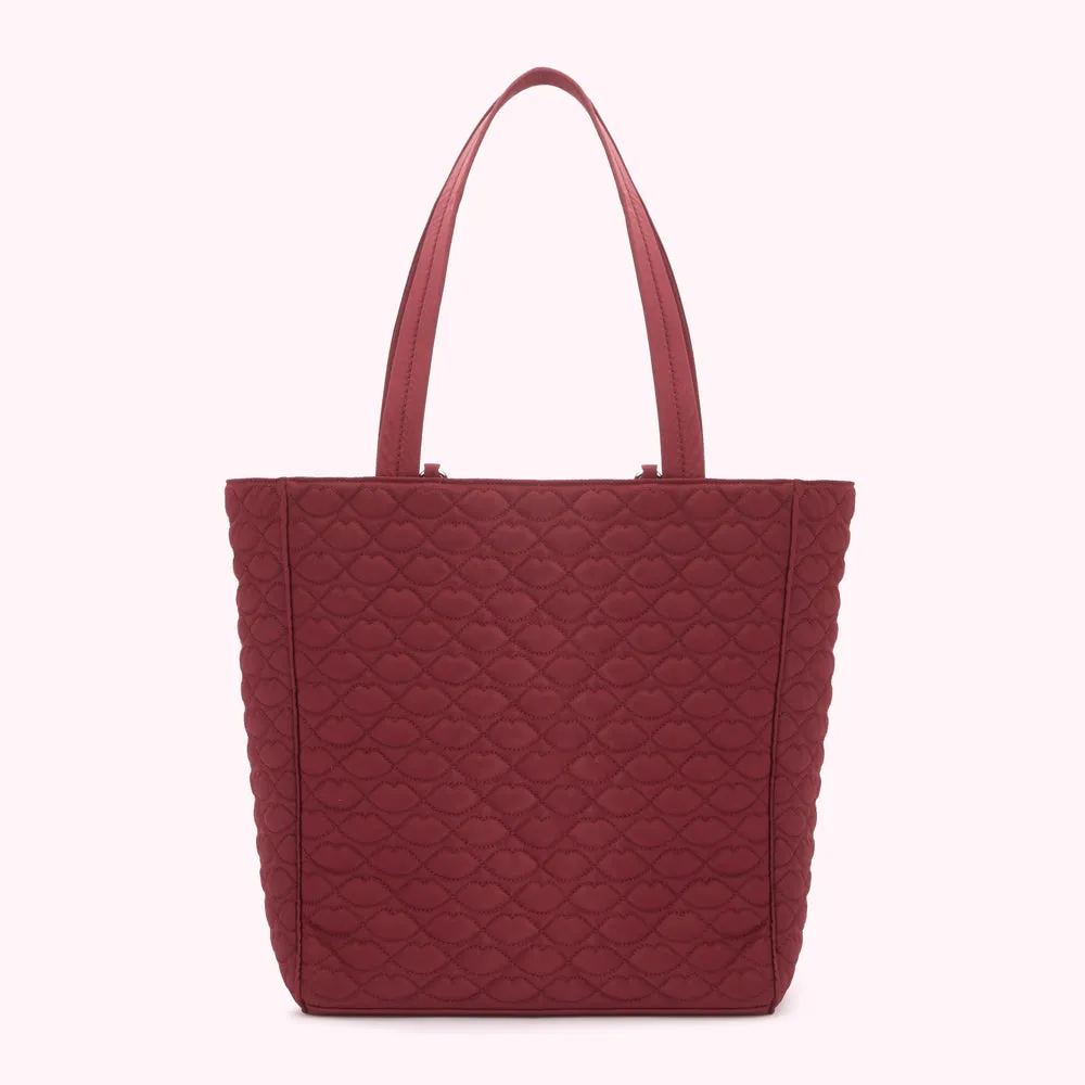 PEONY QUILTED LIPS LYRA TOTE BAG