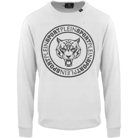 Plein Sport Large Circle Logo White Jumper