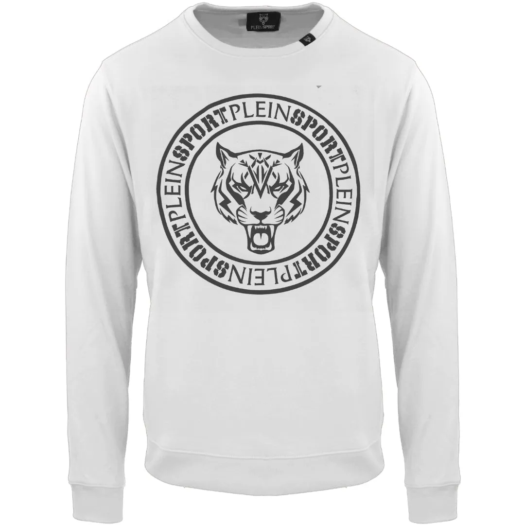 Plein Sport Large Circle Logo White Jumper