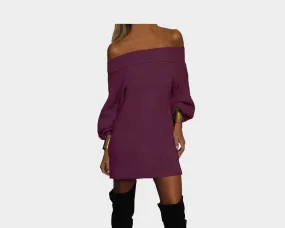 Plum Rush Knit Dress - The Madison Avenue