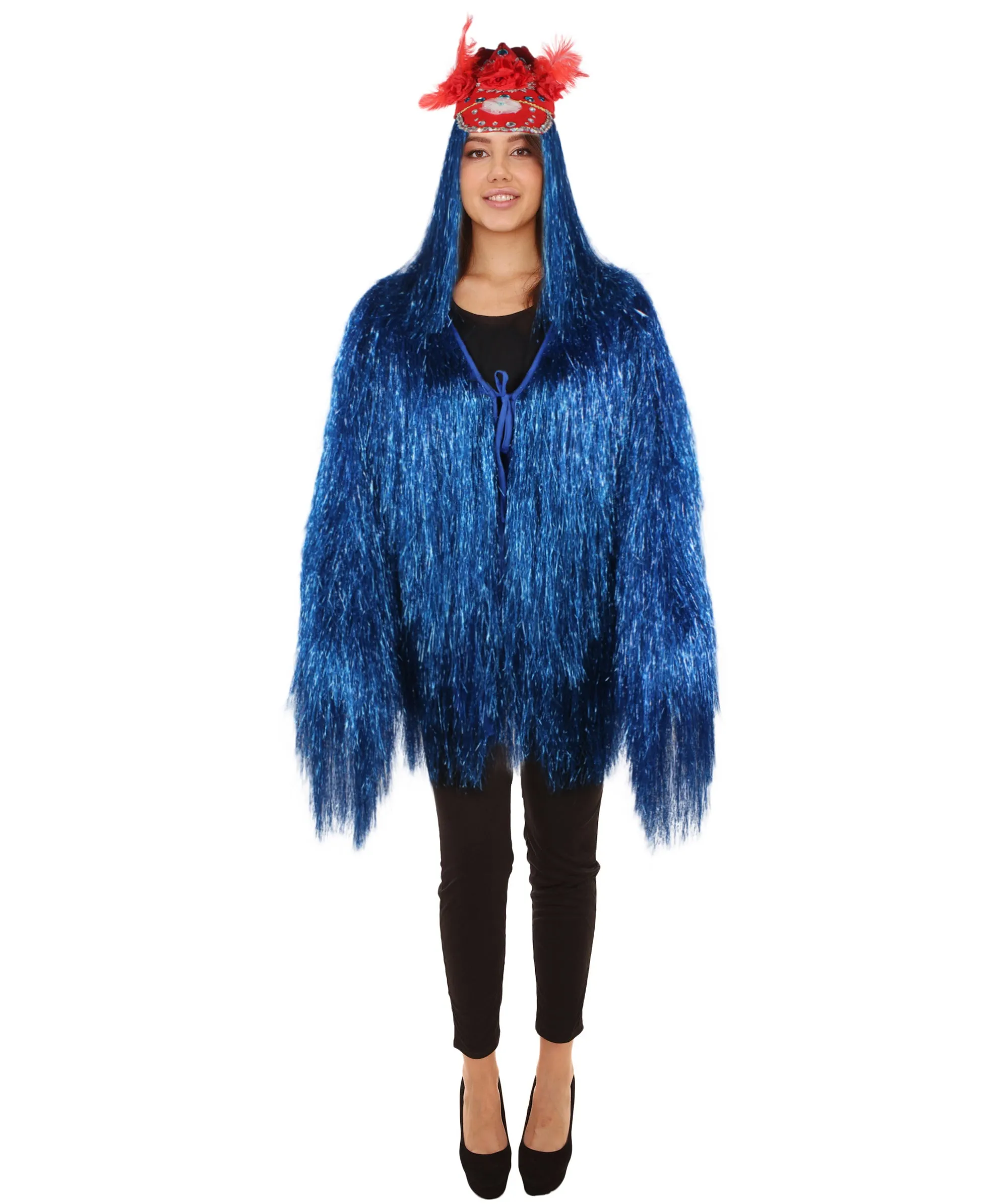 Pryzm All the Rave Tinsel Costume - Unisex Tinsel Jacket and Headpiece Multiple Color Option