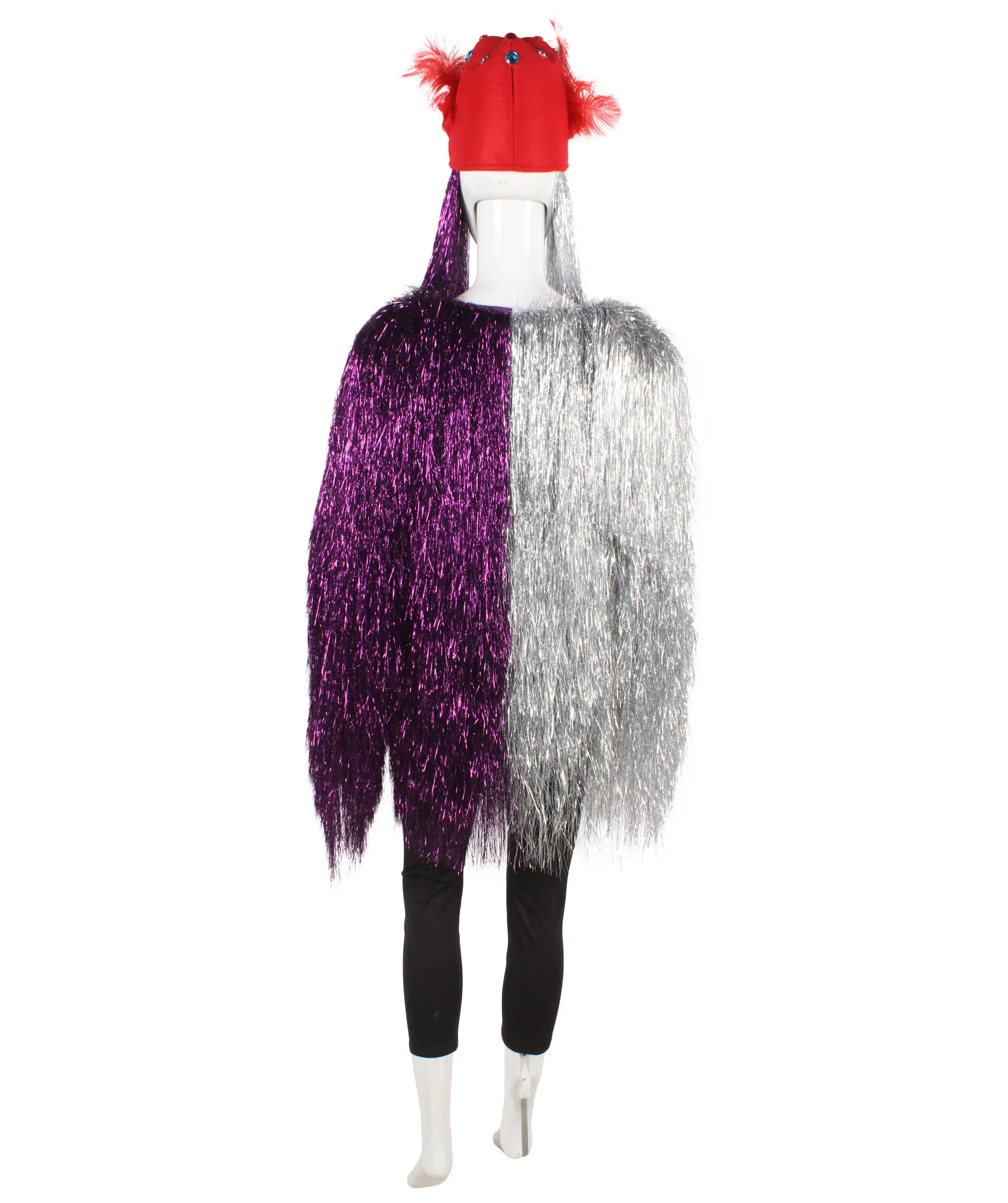 Pryzm All the Rave Tinsel Costume - Unisex Tinsel Jacket and Headpiece Multiple Color Option