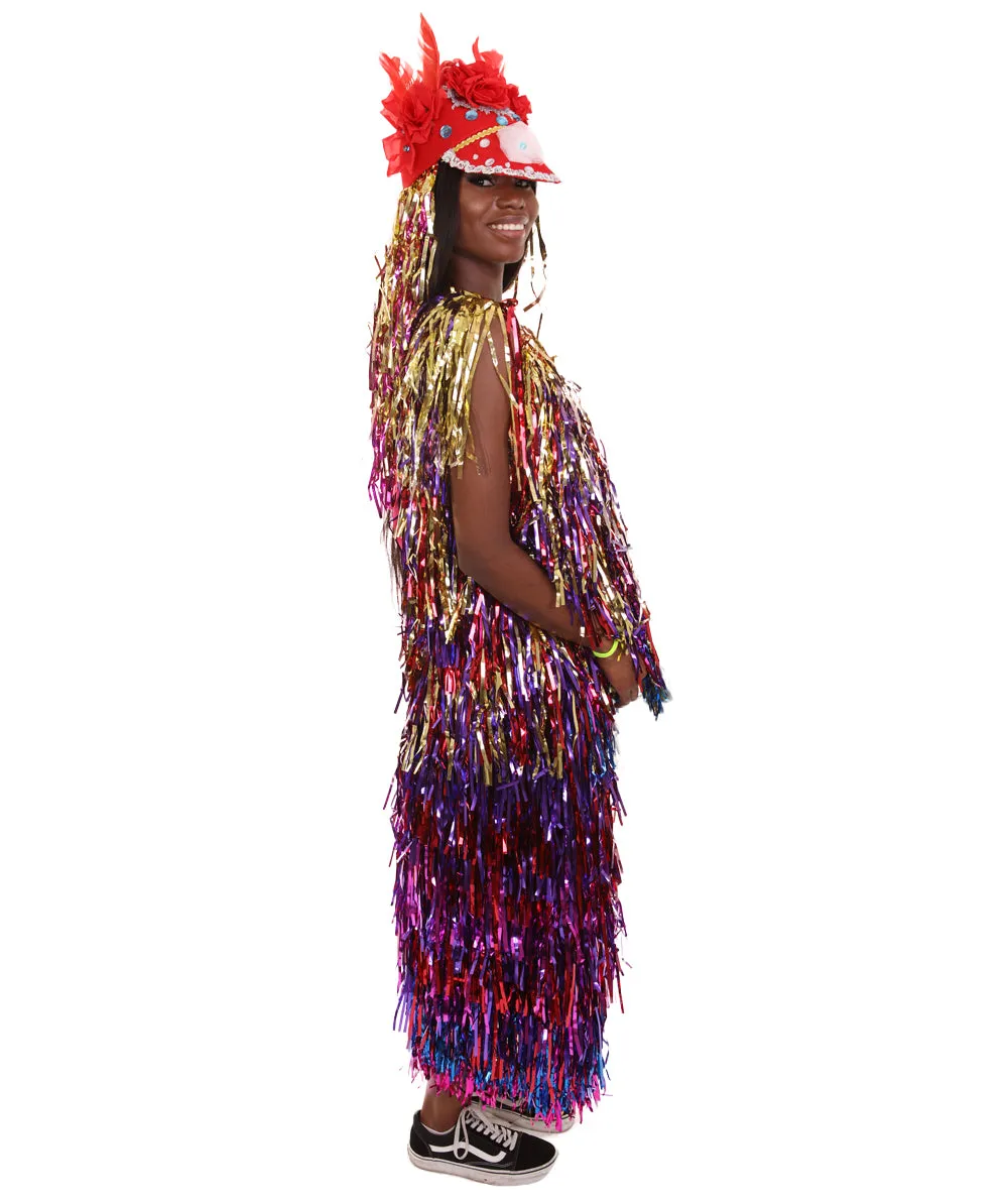 Pryzm All the Rave Tinsel Costume - Unisex Tinsel Jacket and Headpiece Multiple Color Option