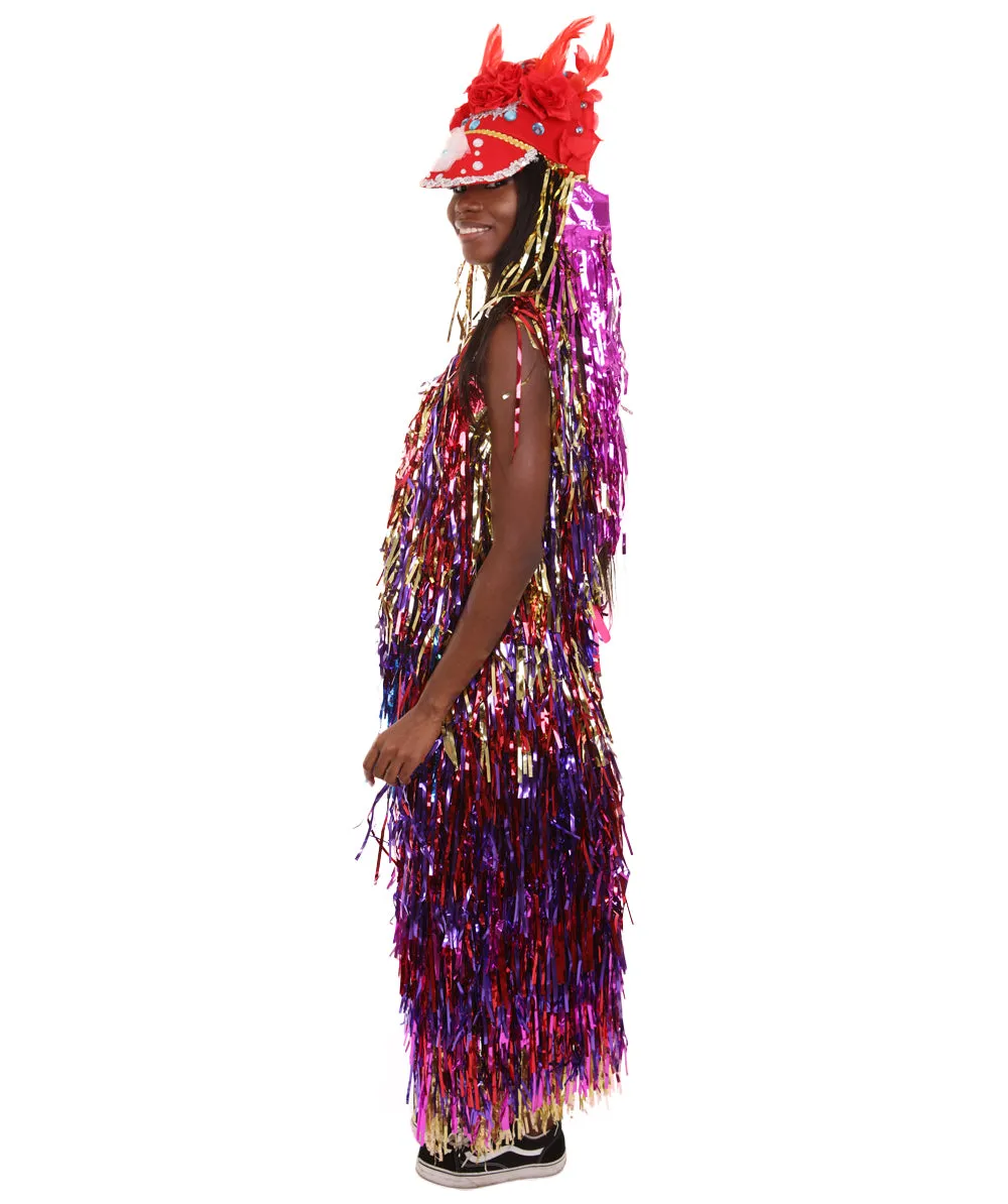 Pryzm All the Rave Tinsel Costume - Unisex Tinsel Jacket and Headpiece Multiple Color Option