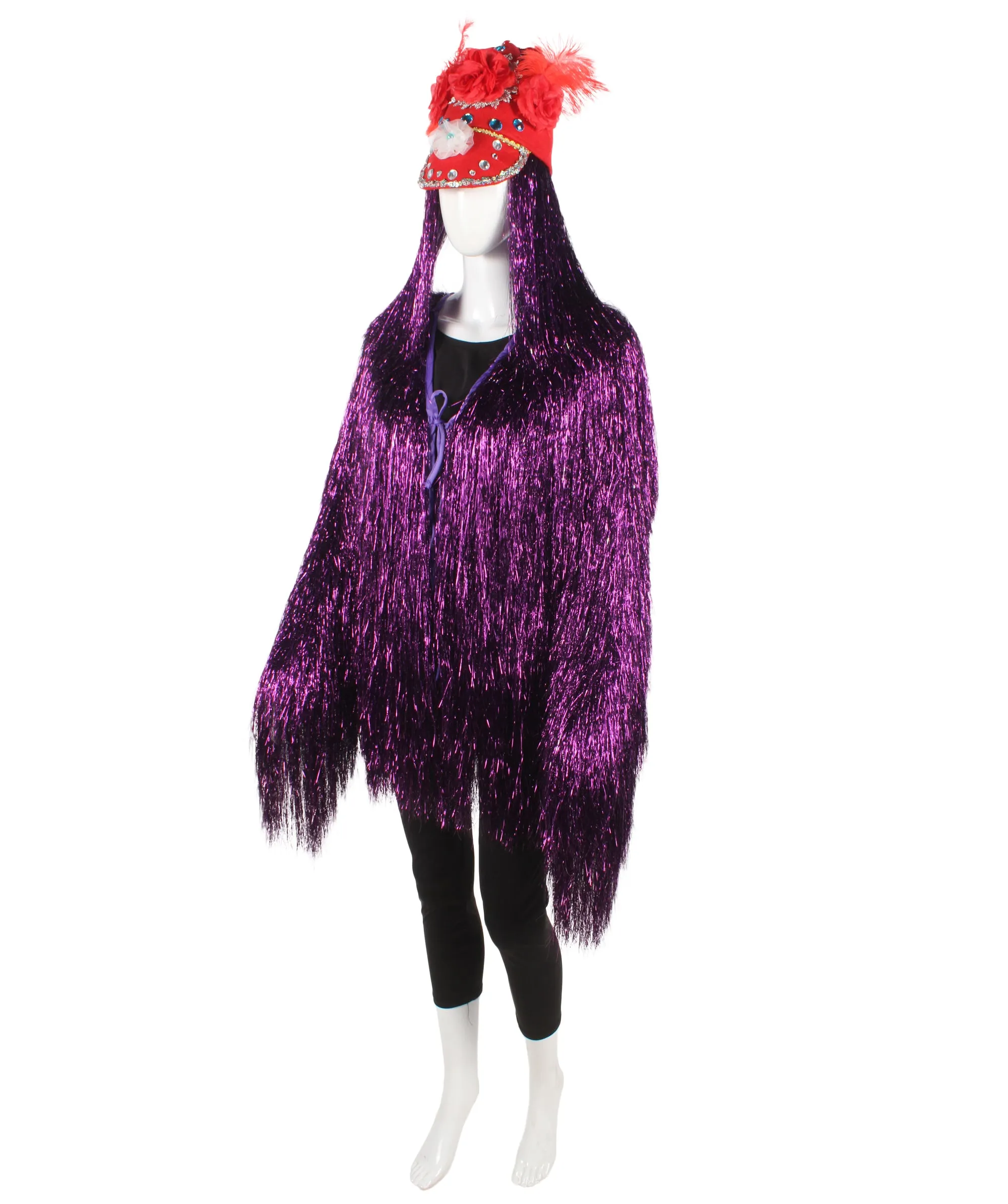 Pryzm All the Rave Tinsel Costume - Unisex Tinsel Jacket and Headpiece Multiple Color Option