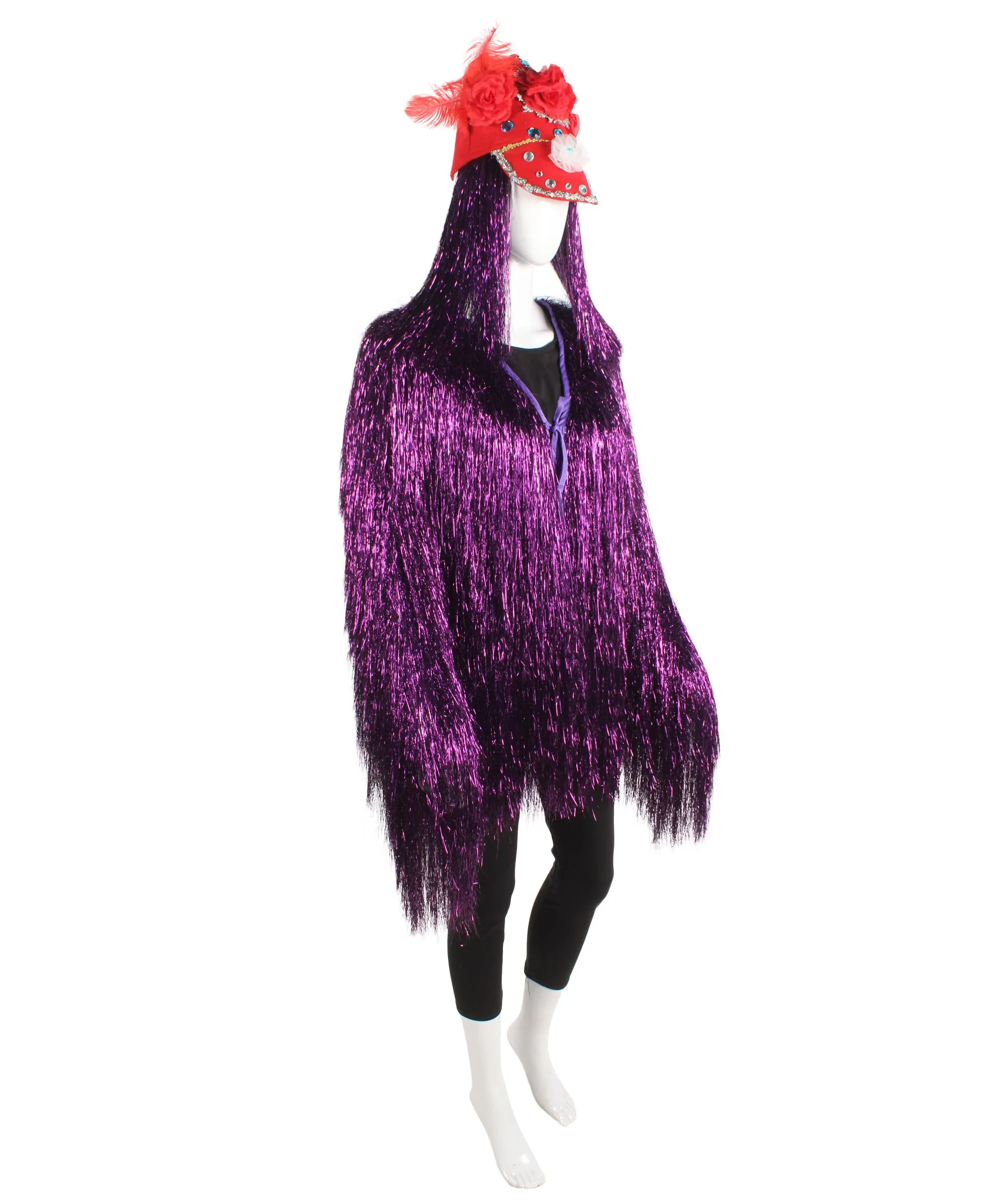 Pryzm All the Rave Tinsel Costume - Unisex Tinsel Jacket and Headpiece Multiple Color Option