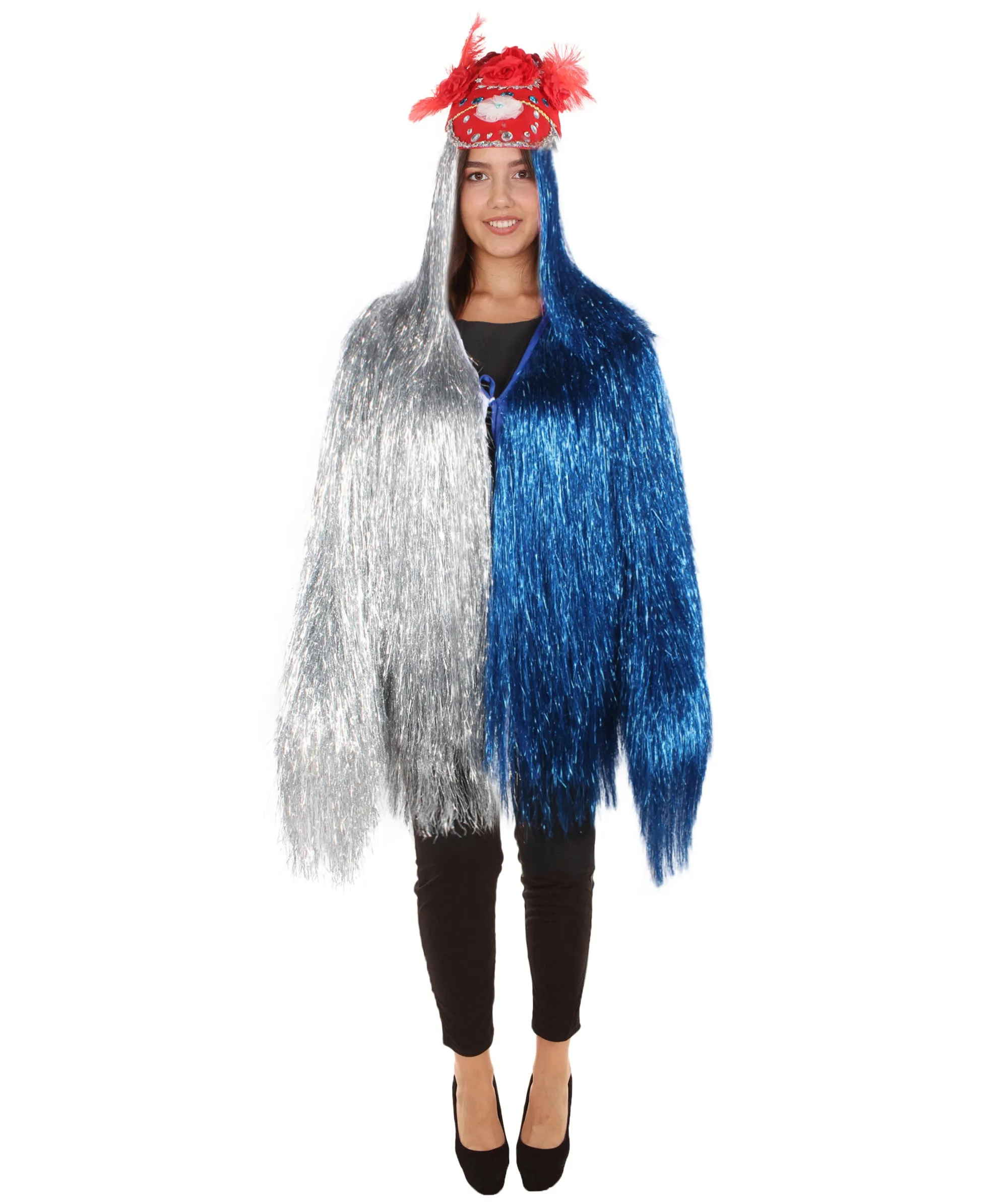 Pryzm All the Rave Tinsel Costume - Unisex Tinsel Jacket and Headpiece Multiple Color Option