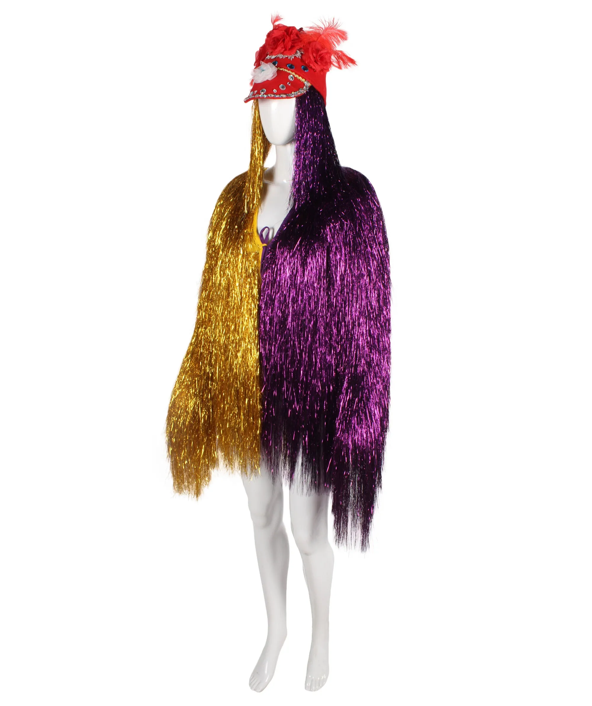 Pryzm All the Rave Tinsel Costume - Unisex Tinsel Jacket and Headpiece Multiple Color Option