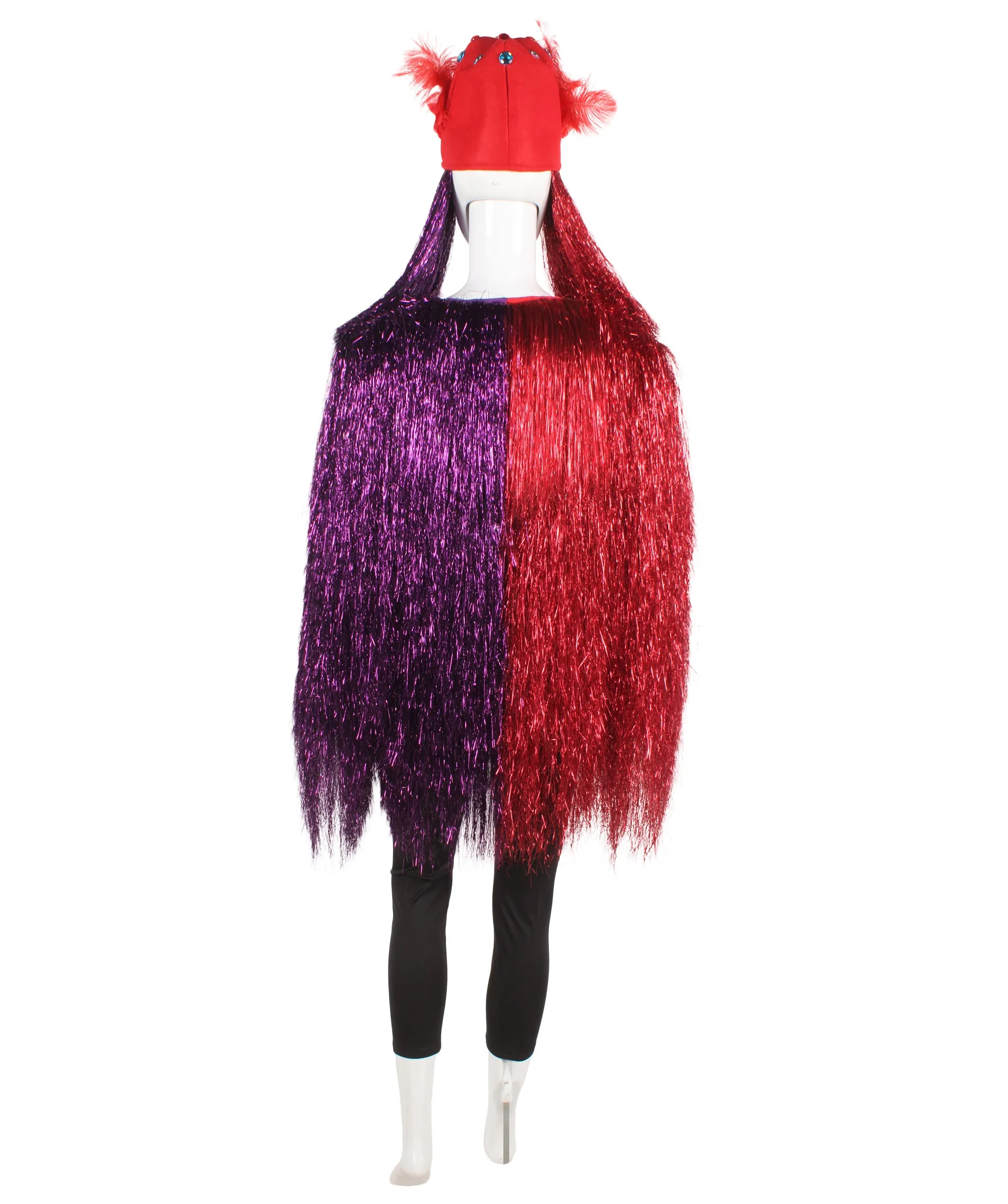 Pryzm All the Rave Tinsel Costume - Unisex Tinsel Jacket and Headpiece Multiple Color Option